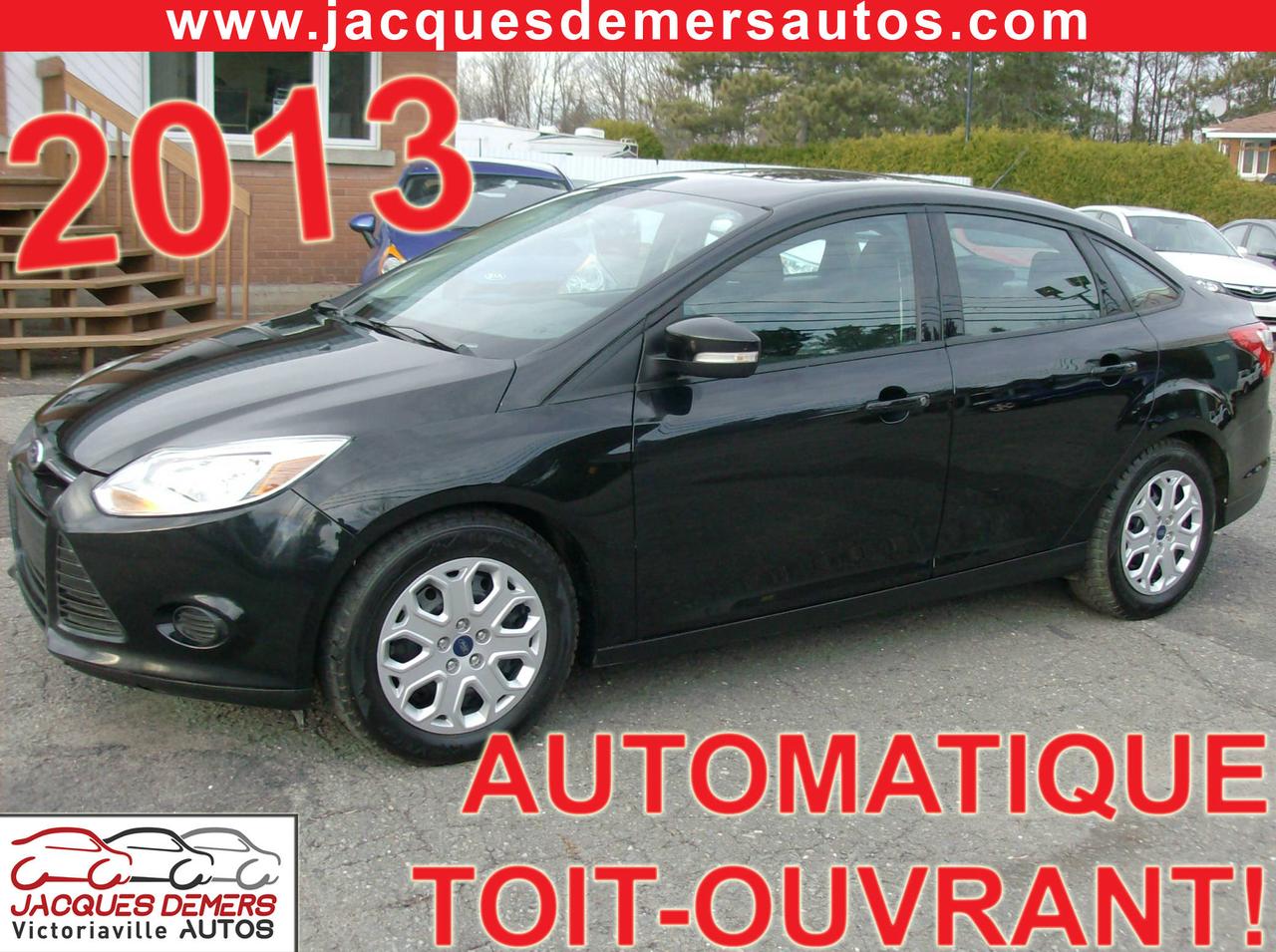 <a href=https://www.jacquesdemersautos.com/occasion/Ford-Focus-2013.html>https://www.jacquesdemersautos.com/occasion/Ford-Focus-2013.html</a>

Ford Focus 2013, AUTOMATIQUE + TOUT ÉQUIPÉ! En très bonne condition! Véhicule inspecté et garanti! ** AUCUNE DÉCLARATION SUR LE CARPROOF! ** Air climatisé, cruise control, TOIT-OUVRANT, bluetooth (téléphone mains libres), sièges chauffants, vitres électriques, serrures électriques, rétroviseurs électriques, télédévérouillage, lecteur cd, prise auxiliaire audio, prise USB, volant télescopique, contrôle audio sur le volant et beaucoup plus!! VÉHICULE TRÈS FIABLE ET ÉCONOMIQUE! ******************************************************************************** FINANCEMENT directement sur place! TAUX DINTÉRÊTS TRÈS AVANTAGEUX! ----- CHANGEMENT DHUILE ET MISE À LORDRE EFFECTUÉS SUR TOUS NOS VÉHICULES! ** Aucun frais cachés! ** OUVERT DEPUIS PLUS DE 35 ANS! ** ASSISTANCE ROUTIÈRE INLUSE SUR TOUS NOS VÉHICULES! ** SERVICE TRANSPARENT!! PAS DE FAUSSES PROMESSES!! Ici, vous faites affaire directement avec les propriétaires avant la vente et après la vente! ******************************************************************************** Nous sommes situés au Centre-du-Québec à 1h de Québec, 1h de Sherbrooke, 30 minutes de Trois-Rivières et 1h30 de Montréal ----- NOS VÉHICULES SONT INSPECTÉS, MIS EN ORDRE ET GARANTIS! ----- Centre de lautomobile complet (Mécanique, carrosserie, pare-brise) en mesure doffrir à tous ses clients un service personnalisé et de grande qualité! ******************************************************************************** SERVICE APRÈS-VENTE HORS PAIR! ----- Véhicules récents avec bas kilométrage aux meilleurs prix! ----- EXTENSION DE GARANTIE DISPONIBLE! ----- La place digne de confiance dans la région des Bois-Francs depuis 1978! ** ENTREPRISE FAMILIALE ** ----- 1581 NOTRE-DAME OUEST, VICTORIAVILLE ----- Appelez-nous pour prendre rendez-vous! ----- Consultez notre inventaire en ligne sur le www.jacquesdemersautos.com ********************************************************************************