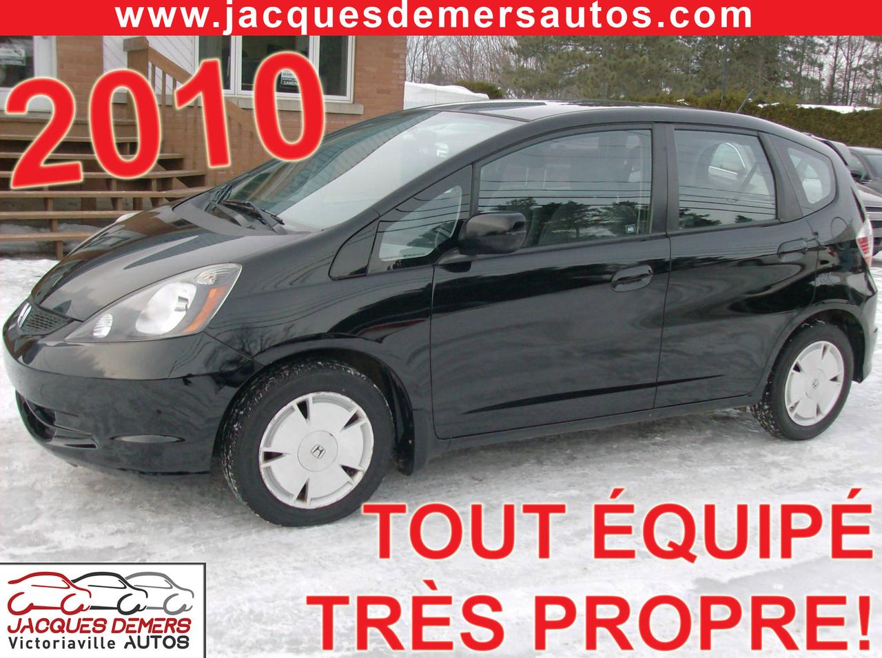<a href=https://www.jacquesdemersautos.com/occasion/Honda-Fit-2010.html>https://www.jacquesdemersautos.com/occasion/Honda-Fit-2010.html</a>

Honda Fit LX 2010, TOUT ÉQUIPÉ! Seulement 120 000 km! Batterie neuve, freins avant neufs! Mécanique en excellente condition! MAGS, air climatisé, cruise control, vitres électriques, serrures électriques, rétroviseurs électriques, lecteur, prise auxiliaire audio, volant réglable et plus encore! VOITURE SUPER FIABLE ET ÉCONOMIQUE! ******************************************************************************** FINANCEMENT directement sur place! TAUX DINTÉRÊTS TRÈS AVANTAGEUX! ----- CHANGEMENT DHUILE ET MISE À LORDRE EFFECTUÉS SUR TOUS NOS VÉHICULES! ** Aucun frais cachés! ** OUVERT DEPUIS PLUS DE 35 ANS! ** ASSISTANCE ROUTIÈRE INLUSE SUR TOUS NOS VÉHICULES! ** SERVICE TRANSPARENT!! PAS DE FAUSSES PROMESSES!! Ici, vous faites affaire directement avec les propriétaires avant la vente et après la vente! ******************************************************************************** Nous sommes situés au Centre-du-Québec à 1h de Québec, 1h de Sherbrooke, 30 minutes de Trois-Rivières et 1h30 de Montréal ----- NOS VÉHICULES SONT INSPECTÉS, MIS EN ORDRE ET GARANTIS! ----- Centre de lautomobile complet (Mécanique, carrosserie, pare-brise) en mesure doffrir à tous ses clients un service personnalisé et de grande qualité! ******************************************************************************** SERVICE APRÈS-VENTE HORS PAIR! ----- Véhicules récents avec bas kilométrage aux meilleurs prix! ----- EXTENSION DE GARANTIE DISPONIBLE! ----- La place digne de confiance dans la région des Bois-Francs depuis 1978! ** ENTREPRISE FAMILIALE ** ----- 1581 NOTRE-DAME OUEST, VICTORIAVILLE ----- Appelez-nous pour prendre rendez-vous! ----- Consultez notre inventaire en ligne sur le www.jacquesdemersautos.com ********************************************************************************