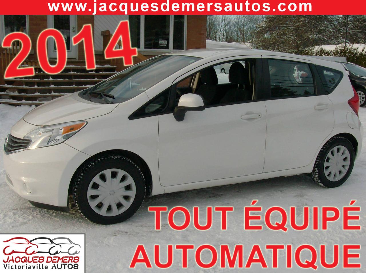 <a href=https://www.jacquesdemersautos.com/occasion/Nissan-Versa_Note-2014.html>https://www.jacquesdemersautos.com/occasion/Nissan-Versa_Note-2014.html</a>

Nissan Versa Note 2014, AUTOMATIQUE + TOUT ÉQUIPÉ! Bluetooth (téléphone mains libres), caméra de recul, air climatisé, cruise control, vitres électriques, serrures électriques, télédévérouillage, rétroviseurs électriques et chauffants, lecteur cd, contrôle audio sur le volant, prise auxiliaire audio, volant réglable et plus! ******************************************************************************** FINANCEMENT directement sur place! TAUX DINTÉRÊTS TRÈS AVANTAGEUX! ----- CHANGEMENT DHUILE ET MISE À LORDRE EFFECTUÉS SUR TOUS NOS VÉHICULES! ** Aucun frais cachés! ** OUVERT DEPUIS PLUS DE 35 ANS! ** ASSISTANCE ROUTIÈRE INLUSE SUR TOUS NOS VÉHICULES! ** SERVICE TRANSPARENT!! PAS DE FAUSSES PROMESSES!! Ici, vous faites affaire directement avec les propriétaires avant la vente et après la vente! ******************************************************************************** Nous sommes situés au Centre-du-Québec à 1h de Québec, 1h de Sherbrooke, 30 minutes de Trois-Rivières et 1h30 de Montréal ----- NOS VÉHICULES SONT INSPECTÉS, MIS EN ORDRE ET GARANTIS! ----- Centre de lautomobile complet (Mécanique, carrosserie, pare-brise) en mesure doffrir à tous ses clients un service personnalisé et de grande qualité! ******************************************************************************** SERVICE APRÈS-VENTE HORS PAIR! ----- Véhicules récents avec bas kilométrage aux meilleurs prix! ----- EXTENSION DE GARANTIE DISPONIBLE! ----- La place digne de confiance dans la région des Bois-Francs depuis 1978! ** ENTREPRISE FAMILIALE ** ----- 1581 NOTRE-DAME OUEST, VICTORIAVILLE ----- Appelez-nous pour prendre rendez-vous! ----- Consultez notre inventaire en ligne sur le www.jacquesdemersautos.com ********************************************************************************