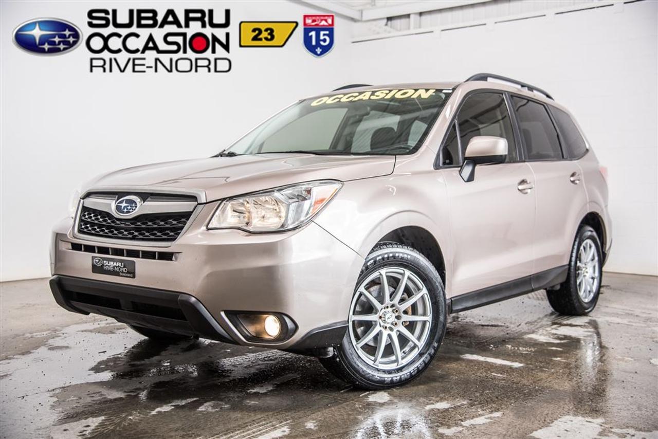 <a href=https://www.subarurivenord.com/occasion/Subaru-Forester-2014.html>https://www.subarurivenord.com/occasion/Subaru-Forester-2014.html</a>

Une seule propriétaire! JAMAIS ACCIDENTÉ! INSPECTÉ EN 152 POINTS par des techniciens Subaru. Programme « Véhicules dOccasion Certifiés » disponible. Conditions en succursale.    One owner! ACCIDENT FREE!. 152-POINTS INSPECTION from factory-trained Subaru technicians. « Subaru Certified Pre-Owned Vehicles Program » available. Conditions in store.    2014 Subaru Forester Touring. Automatique, Bluetooth, Caméra de recul, Intérieur en tissus, Toit ouvrant panoramique, Jantes en alliage, Phares antibrouillards, Aileron, Sièges électriques chauffants, Air climatisé, Régulateur de vitesse, Groupe électrique, Lecteur CD/MP3/AUX/USB, Anti-patinage, Bien équipé et Très propre! Kilométrage vérifié. Balance de garantie valide jusquau 28 Mars 2018 ou 100 000 km. Garantie supplémentaire disponible. Mécanique et esthétique WOW! Conditions en succursale!    2014 Subaru Forester Touring. Automatic, Bluetooth, Back-up camera, Fabric interior, Panoramic Sunroof, Alloy wheels, Fog lights, Spoiler, Heated and electric seat, Air conditioning, Cruise Control, PowerGroup, CD/MP3/AUX/USB, Traction control, Well equiped and Very clean! Verified mileage. Warranty valid until March 28th, 2018 or 100 000km. Additional warranty available. Mechanically and aesthetically WOW! Conditions in store!    LE PLUS GROS INVENTAIRE DE SUBARU DOCCASION AU CANADA!!   NOS HAUTS STANDARDS DE QUALITÉ, LE PLUS GRAND CHOIX AU PAYS, LE MEILLEUR RAPPORT QUALITÉ/PRIX ET UNE APPROCHE SANS PRESSION FONT DE SUBARU RIVE-NORD UNE VALEUR SÛRE POUR LACHAT DE VOTRE PROCHAIN VÉHICULE DOCCASION.    THE BIGGEST PRE-OWNED SUBARU INVENTORY IN CANADA!!  OUR HIGH QUALITY STANDARDS, THE BIGGEST INVENTORY TO CHOOSE FROM IN THE COUNTRY, THE BEST QUALITY/PRICE, AND OUR NO PRESSURE APPROACH, MAKES SUBARU RIVE-NORD A SURE BET FOR THE PURCHASE OF YOUR NEXT PRE-OWNED VEHICLE.    Pourquoi acheter tout autre modèle quand on peut profiter de la fiabilité et de lincroyable traction intégrale (AWD 4x4) dun Subaru Forester!!! WWW.SUBARURIVENORD.COM    Why buy another model when you can enjoy the incredible reliability and incredible AWD of a Subaru Forester!!! WWW.SUBARURIVENORD.COM