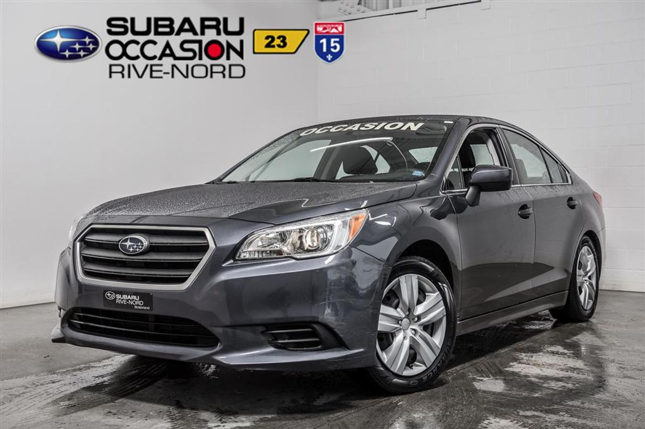 <a href=https://www.subarurivenord.com/occasion/Subaru-Legacy-2015.html>https://www.subarurivenord.com/occasion/Subaru-Legacy-2015.html</a>

JAMAIS ACCIDENTÉ! Une seule propriétaire! INSPECTÉ EN 152 POINTS par des techniciens Subaru. Programme « Véhicules dOccasion Certifiés » disponible. Conditions en succursale.    ACCIDENT FREE! One owner! 152-POINTS INSPECTION from factory-trained Subaru technicians. « Subaru Certified Pre-Owned Vehicles Program » available. Conditions in store.    2015 Subaru Legacy 2.5. Manuelle, Bluetooth, Caméra de recul, Intérieur en tissus, Sièges électriques chauffants, Air climatisé, Régulateur de vitesse, Groupe électrique, Lecteur CD/MP3/AUX/USB, Anti-patinage, Bien équipé et Très propre! Kilométrage vérifié. Balance de garantie valide jusquau 5 février 2020 ou 100 000 km. Garantie supplémentaire disponible. Mécanique et esthétique WOW! Conditions en succursale!    2015 Subaru Legacy 2.5. Manuel, Bluetooth, Back-up camera, Fabric interior, Heated and electric seat, Air conditioning, Cruise Control, PowerGroup, CD/MP3/AUX/USB, Traction control, Well equiped and Very clean! Verified mileage. Warranty valid until February 5h, 2020 or 100 000km. Additional warranty available. Mechanically and aesthetically WOW! Conditions in store!      LE PLUS GROS INVENTAIRE DE SUBARU DOCCASION AU CANADA!!   NOS HAUTS STANDARDS DE QUALITÉ, LE PLUS GRAND CHOIX AU PAYS, LE MEILLEUR RAPPORT QUALITÉ/PRIX ET UNE APPROCHE SANS PRESSION FONT DE SUBARU RIVE-NORD UNE VALEUR SÛRE POUR LACHAT DE VOTRE PROCHAIN VÉHICULE DOCCASION.    THE BIGGEST PRE-OWNED SUBARU INVENTORY IN CANADA!!  OUR HIGH QUALITY STANDARDS, THE BIGGEST INVENTORY TO CHOOSE FROM IN THE COUNTRY, THE BEST QUALITY/PRICE, AND OUR NO PRESSURE APPROACH, MAKES SUBARU RIVE-NORD A SURE BET FOR THE PURCHASE OF YOUR NEXT PRE-OWNED VEHICLE.    Pourquoi acheter tout autre modèle quand on peut profiter de la fiabilité et lincroyable traction intégrale (AWD 4x4) dun Subaru Legacy !!! WWW.SUBARURIVENORD.COM    Why buy another model when you can enjoy the incredible reliability and incredible AWD of a Subaru Legacy!!! WWW.SUBARURIVENORD.COM