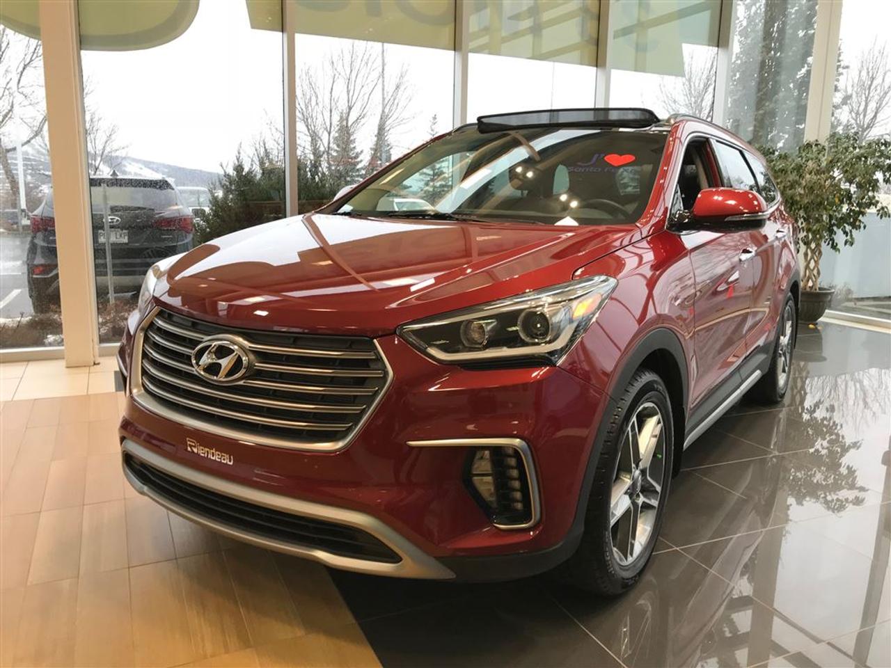 <a href=https://www.riendeauhyundai.com/occasion/Hyundai-Santa_Fe_XL-2017.html>https://www.riendeauhyundai.com/occasion/Hyundai-Santa_Fe_XL-2017.html</a>

DÉMONSTRATEUR SANTA FE XL LIMITED AWD 6 PASSAGERS. TIRE JUSQUÀ 5 000 LBS. TOUT ÉQUIPÉ : SYSTÈME DE NAVIGATION. SYSTÈME DE SONS INFINITY, TOIT OUVRANT PANORAMIQUE, SIÈGES EN CUIR CHAUFFANTS ET VENTILÉS, DÉTECTEUR DANGLES MORTS, CAMÉRA DE RECUL ET BEAUCOUP PLUS.    RIENDEAU HYUNDAI    Un concessionnaire établi depuis 1993 ayant vue 3 générations.     Ouvert le samedi de 10h à 16h  Rejoignez-nous en tout temps au 514-709-2886.     Vous manquez de temps pour venir nous visiter? Laissez-nous le savoir et profitez de notre service de visite à domicile ou au travail selon votre horaire!     Sachez que tous nos véhicules sont inspectés par nos techniciens certifiés Hyundai et quun rapport Carproof est disponible en tout temps sur demande.     Venez faire lexpérience Riendeau Hyundai et choisissez parmi notre vaste inventaire de véhicules doccasion avec des taux certifiés à partir de 2.9% et demandez à propos de nos promotions sur nos pneus dhivers.     À proximité de Montréal, Longueuil, Brossard, St-Hubert, St-Hyacinthe, Drummondville, Saint-Basile-le-Grand, Boucherville, Varennes et Chambly. Venez constatez pourquoi tant de clients choisissent Riendeau Hyundai et rien dautre.       ================================================================      A dealer establish since 1993 and with 3 generations.     Open on Saturday from 10h to 16h.   Call us anytime at 514-709-2886.     Lacking time to visit us? Let us know and benefit of our home and office service following your schedule.     Know that our vehicles are inspected by our Hyundai certified technicians and that a Carproof report is available at anytime on demand.     Come meet the experience Riendeau Hyundai and chose within our massive inventory of used car with certified interest rate starting at 2.9% and ask us about our promotion on winter tires.    Close to Montreal, Longueuil, Brossard, St-Hubert, Ste-Hyacinthe, Drummondville, Saint-Basile-le-Grand, Boucherville, Varennes and Chambly. Let us show you why so many customer choose Riendeau Hyundai and nothing else!