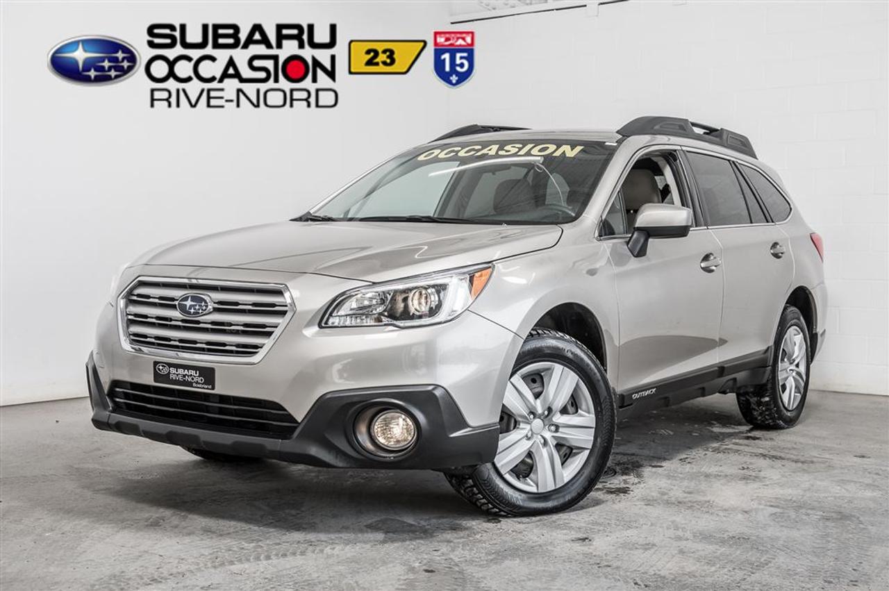 <a href=https://www.subarurivenord.com/occasion/Subaru-Outback-2015.html>https://www.subarurivenord.com/occasion/Subaru-Outback-2015.html</a>

JAMAIS ACCIDENTÉ! INSPECTÉ EN 152 POINTS par des techniciens Subaru. Programme « Véhicules dOccasion Certifiés » disponible. Conditions en succursale.    ACCIDENT FREE! 152-POINTS INSPECTION from factory-trained Subaru technicians. « Subaru Certified Pre-Owned Vehicles Program » available. Conditions in store.    2015 Subaru Outback 2.5. Automatique, Bluetooth, Caméra de recul, Intérieur en tissus, Phares antibrouillards, Sièges chauffants, Air climatisé, Régulateur de vitesse, Groupe électrique, Lecteur CD/MP3/AUX/USB/Sirius/XM, Anti-patinage, Très bien équipé et propre! Kilométrage vérifié. Garantie supplémentaire disponible. Mécanique et esthétique WOW! Conditions en succursale!    2015 Subaru Outback 2.5. Automatic, Bluetooth, Back-up camera, Fabric interior, Fog lights, Spoiler, Heated seats, Air conditioning, Cruise Control, PowerGroup, CD/MP3/AUX/USB/Sirius/XM, Traction control, Very well equiped and clean! Verified mileage. Additional warranty available. Mechanically and aesthetically WOW! Conditions in store!      LE PLUS GROS INVENTAIRE DE SUBARU DOCCASION AU CANADA!!   NOS HAUTS STANDARDS DE QUALITÉ, LE PLUS GRAND CHOIX AU PAYS, LE MEILLEUR RAPPORT QUALITÉ/PRIX ET UNE APPROCHE SANS PRESSION FONT DE SUBARU RIVE-NORD UNE VALEUR SÛRE POUR LACHAT DE VOTRE PROCHAIN VÉHICULE DOCCASION.    THE BIGGEST PRE-OWNED SUBARU INVENTORY IN CANADA!!  OUR HIGH QUALITY STANDARDS, THE BIGGEST INVENTORY TO CHOOSE FROM IN THE COUNTRY, THE BEST QUALITY/PRICE, AND OUR NO PRESSURE APPROACH, MAKES SUBARU RIVE-NORD A SURE BET FOR THE PURCHASE OF YOUR NEXT PRE-OWNED VEHICLE.    Pourquoi acheter toute autre marque quand on peut profiter de la fiabilité et de lincroyable traction intégrale (AWD 4x4) dun Subaru Outback!!! WWW.SUBARURIVENORD.COM    Why buy any other brand when you can enjoy the incredible reliability and an AWD Subaru Outback!!! WWW.SUBARURIVENORD.COM