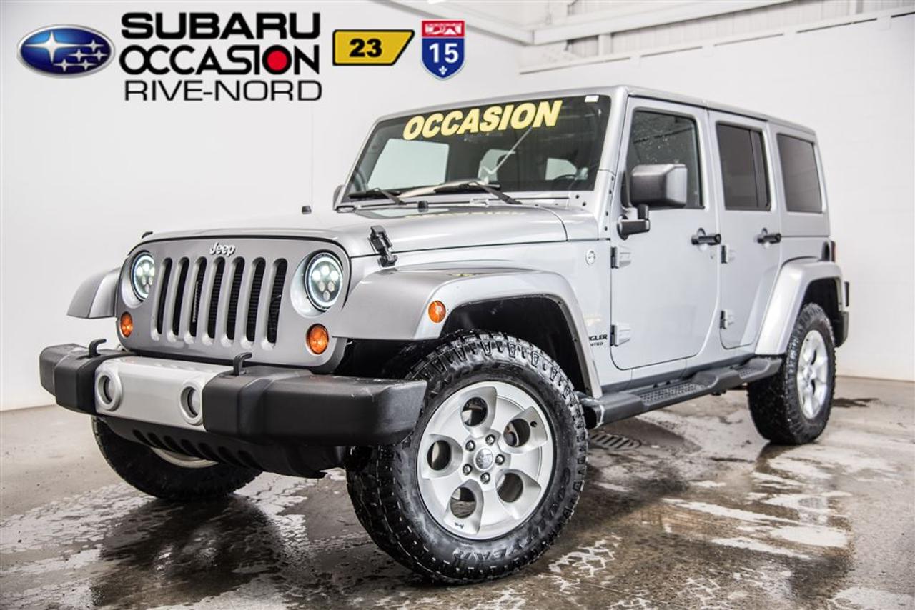 <a href=https://www.subarurivenord.com/occasion/Jeep-Wrangler-2013.html>https://www.subarurivenord.com/occasion/Jeep-Wrangler-2013.html</a>

JAMAIS ACCIDENTÉ! Repris en échange dune de nos cliente, ne provient pas de lencan. INSPECTION SÉCURITAIRE FAITE! Pour une conduite en toute sécurité, digne dun vrai concessionnaire de confiance. Conditions en succursale.    ACCIDENT FREE! Trade in, not an auction vehicle. SAFETY INSPECTION DONE! For safe driving, worthy of a real dealer of confidence. Conditions in store.    2013 Jeep Wrangler Unlimited Sahara. Automatique, Bluetooth, Intérieur en tissus, Jantes en alliage, Phares antibrouillards, Air climatisé, Régulateur de vitesse, Groupe électrique, Lecteur CD/MP3, Anti-patinage, Bien équipé et Très propre! Kilométrage vérifié. Garantie supplémentaire disponible. Mécanique et esthétique WOW! Conditions en succursale!    2013 Jeep Wrangler Unlimited Sahara. Automatic, Bluetooth, Fabric interior, Alloy wheels, Fog lights, Air conditioning, Cruise Control, PowerGroup, CD/MP3, Traction control, Well equiped and Very clean! Verified mileage. Additional warranty available. Mechanically and aesthetically WOW! Conditions in store!    PLUS DE 200 VÉHICULES DOCCASION EN INVENTAIRE.  Nos hauts standards de qualité, un très large inventaire, le meilleur rapport qualité/prix et une approche sans pression font de Subaru Rive-Nord et Occasion Rive-Nord des valeurs sûres pour lachat de votre prochain véhicule doccasion!    MORE THEN 200 PRE-OWNED VEHICLES IN STOCK.  Our high quality standard, a very large inventory, best quality/price ratio and no pressure approach make Subaru Rive-Nord and Occasion Rive-Nord a safe bet for the purchase of your next pre-owned vehicle!    WWW.SUBARURIVENORD.COM