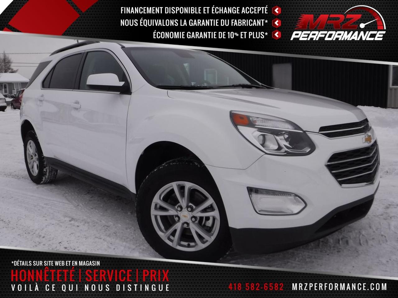<a href=https://www.autoaubaine.com/Chevrolet-Equinox-c6894168.html>https://www.autoaubaine.com/Chevrolet-Equinox-c6894168.html</a>

** Garantie 3ans/60 000km sur lensemble du véhicule et 5ans/100 000km sur groupe moto-propulseur à partir de la dms ** ÉCONOMIE GARANTIE DE 10% et même plus dans la majorité des cas! ** Service inégalé - Financement avantageux - Échanges acceptés - On équivaut la garantie dorigine! ** Cest LENGAGEMENT MRZ - découvrez en tous les avantages au www.MRZPERFORMANCE.com et en magasin ** 

Chevrolet Equinox LT V6 AWD 2016 Blanc. Modèle LT Très bien équipé avec le Toit, GPS, Caméra de recul, Système audio Pioneer et encore plus!! Faites vites le nouveau modèle 2016 est très en demande et surtout dans les beaux LT AWD. Impossible de trouver meilleur qualité prix chez la concurrence!! Il sent encore le neuf!! CONDITION SHOWROOM * Visitez le WWW.MRZPERFORMANCE.COM pour tous les détails et beaucoup plus de photos! ** - Moteur 6 cyl 3.6l (301 hp) (nouvelle génération) très économe et très fiable avec transmission automatique à 6 vitesses. Traction Intégrale ( AWD ) - ÉTAT NEUF Seul. 27 200 km!! Equinox LT Très bien équipé! Mags 17 avec pneus Michelin en très bonne condition!! - Fog lamp - A/C - Cruise control - Sièges électriques et chauffants - Rack de toit - Tout électrique - Caméra de recul - 2 Clés intelligentes avec démarreur OEM - Vitres électriques - Miroirs électriques et chauffants - Wiper intermittent - Commandes au volant - Bluetooth - Onstar - Sirius - Prise 12V - Prise USB - Vitres teintées - My Link - Système navigation GPS avec grosse écran tactile - Système audio Pioneer avec sub - Aileron - Toit ouvrant - Tapis caoutchouc dorigine - Garde boue - Chauffe moteur - ETC! Vraiment très beau, venez-le constater par vous-mêmes!! -- Véhicule accidenté légèrement, réparé par des professionnels et inspecté par la SAAQ. LIVRÉ AVEC NOTRE NOUVEAU PROGRAMME DE GARANTI - Nous sommes fier de notre travail et CE VÉHICULE EST IMPECCABLE à tout point de vue! Reconstruit / Rebuilt title - Véhicule Canadien - Membres AMVOQ - EXTRA CLEAN!! Vraiment comme neuf cet Equinox!!!! Impossible de trouver mieux chez la compétition. Valeur neuf de plus de 37 500$ sur la feuille de vitre GM!! - Faites vite, très beau VUS qui ne restera pas longtemps disponible surtout autant équipé!!- Faites vites! PLUSIEURS AUTRES EQUINOX, TERRAIN ET AUTRES VUS PRÊT À PARTIR EN STOCK!!!! Venez nous voir ou allez visiter notre site internet pour plus dinformations! - Nhésitez pas à nous rejoindre avec vos questions! Automobiles MRZ, la référence dans laccidenté léger au Québec! WE SPEAK ENGLISH PLEASE CONTACT US - MRZ IS THE VEHICLE CAR EXPORT IMPORT SPECIALIST - USA - AFRICA - MIDDLE EAST - EUROPE - MRZ EST LE SPÉCIALISTE EN EXPORTATION et IMPORTATION DE VÉHICULES - USA - AFRIQUE - EUROPE - PROCHE ORIENT Visitez-nous aussi sur Facebook! Merci!