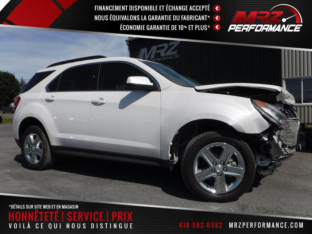 <a href=https://www.autoaubaine.com/Chevrolet-Equinox-c6728722.html>https://www.autoaubaine.com/Chevrolet-Equinox-c6728722.html</a>

** GARANTIE 3ans/60 000km sur lensemble du véhicule et 5ans/100 000km moto-propulseur à partir de la dms si remis à neuf chez MRZ ou 5ans/100 000km moto-propulseur seulement à partir de la dms si acheté endommagé ** ÉCONOMIE GARANTIE DE 10% et même plus dans la majorité des cas! ** Service inégalé - Financement avantageux - Échanges acceptés - On équivaut la garantie dorigine! ** Cest LENGAGEMENT MRZ - découvrez en tous les avantages au www.MRZPERFORMANCE.com et en magasin **

Chevrolet Equinox LT AWD 2016 Blanc métallique - LE TOUT NOUVEAU MODÈLE DÉQUINOX EST ARRIVÉ - Il est tout simplement comme neuf avec seulement 1846km au compteur! Faites vites le nouveau modèle 2016 est très en demande et surtout dans les beaux LT AWD - Superbe VUS très bien équipé avec le Toit ouvrant, GPS, Système audio Pioneer, Sièges chauffants et jen passe!! Mécanique fiable et sans reproche. BALLONS ET CEINTURES INTACTS!! ** Visitez le WWW.MRZPERFORMANCE.COM pour tous les détails et beaucoup plus de photos! ** - Moteur 4cyl 2.4l ECOTEC très économe et très fiable avec transmission automatique à 6 vitesses. Traction Intégrale ( AWD ) - ÉTAT NEUF Seul. 1846km! Equinox LT très bien équipé: Superbe Mags 18 chrome avec pneus Michelin à létat neufs!! - A/C - Cruise control - Sièges électriques et chauffants - Rack de toit - Tout électrique - Caméra de recul - 2X Clés avec démarreur OEM - Vitres électriques - Miroirs électriques et chauffants - Wiper intermittent - Commandes au volant - Bluetooth - Onstar - Sirius - Prise 12V - Prise USB - Vitres teintées - My Link - Système navigation GPS avec grosse écran tactile - Aileron - Système audio Pioneer avec Sub - Toit ouvrant - ETC! Vraiment très beau, venez-le constater par vous-mêmes!! Accidenté à lavant seulement du véhicule. Pour la réparation, Besoin dun Devant complet. LAlternateur et le Compresseur A/C sont à vérifier. Les Brackets du Crossmember avant sont a réparé ou changé (au goût du client voir photo). Le Poteau de parebrise gauche est a réparé très légèrement.Tous les Ballons et les Ceintures sont intacts! Mécanique intacte et en marche! Aucun impact subit dans les roues, direction et suspension aucunement touchée. Impact seulement dans le devant donc seulement la vaisselle avant a remplacer. - VGA CANADIEN / SALVAGE TITLE - Carrément à létat neuf!! Seul. 1846km au compteur!! NOUVEAU MODÈLE 2016!! Impossible de trouver un aussi beau Equinox chez la compétition. ON VOUS MET AU DÉFI!! - Faites vite, très beau VUS qui ne restera pas longtemps disponible surtout à létat neuf comme celui-ci!! Nous pouvons vous fournir les pièces nécessaires à la réparation de ce véhicule à prix très compétitif. Disponible tel quel ou réparé par des professionnels et inspecté par la SAAQ - Pas de camouflage de dommages sur nos véhicules! - Faites vites! PLUSIEURS AUTRES EQUINOX, TERRAIN ET AUTRES VUS EN STOCK!!!! Venez nous voir ou allez visiter notre site internet pour plus dinformations! - Nhésitez pas à nous rejoindre avec vos questions! Automobiles MRZ, la référence dans laccidenté léger au Québec! WE SPEAK ENGLISH PLEASE CONTACT US - MRZ IS THE VEHICLE CAR EXPORT AND IMPORT SPECIALIST- USA - AFRICA - MIDDLE EAST - EUROPE - MRZ EST LE SPÉCIALISTE EN EXPORTATION et IMPORTATION DE VÉHICULES - USA - AFRIQUE - EUROPE - PROCHE ORIENT Visitez-nous aussi sur Facebook! Merci!