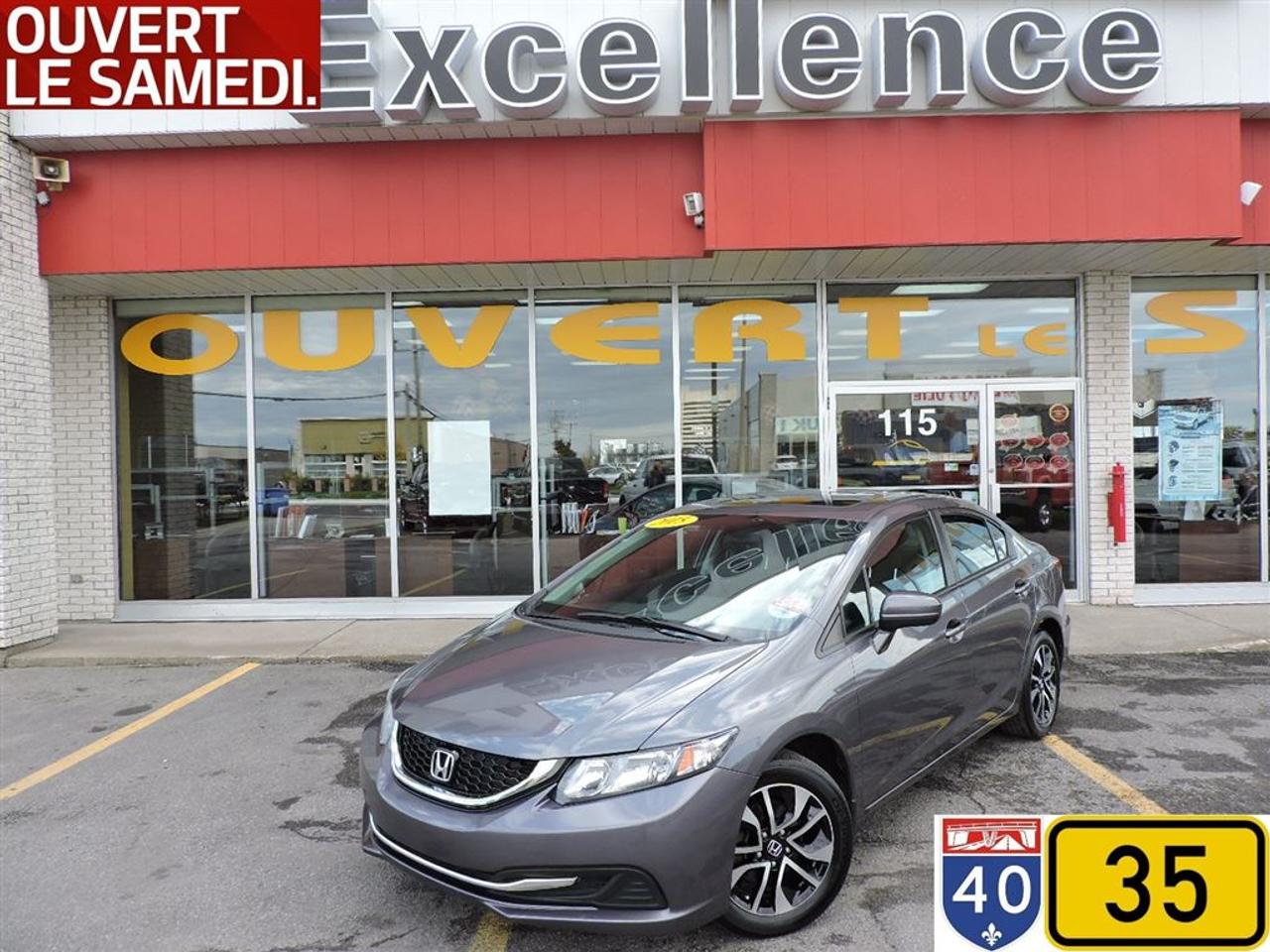 <a href=http://www.excellencedodge.ca/occasion/Honda-Civic-2015.html>http://www.excellencedodge.ca/occasion/Honda-Civic-2015.html</a>

Les frein arrière NEUF ( disque et plaquette) VÉHICULE RIGOUREUSEMENT INSPECTÉ, GARANTIE        BLUETOOTH, CAMÉRA DANGLE MORT, BANC CHAUFFANT, PRISE USB, GROUPE ÉLECTRIQUE COMPLET, MIRROIR CHAUFFANT, MAG ET BEAUCOUP PLUS    NOUVEAU PRIX    TEXTO FRANCOIS AU 514-815-6317    OUVERT LE SAMEDI.        AVEC LEXCELLENCE, CEST LASSURANCE, DAVOIR UN VÉHICULÉ INSPECTER EN 85 POINTS, GARANTIE ET CERTIFIER. KILOMÉTRAGE CERTIFIER ET RAPPORT CARPROOF DISPONIBLE. PROFITER DE LA TRANQUILLITÉ DESPRIT DUN CONCESSIONNAIRE,         Vous nêtes pas de notre région, aucun problème, nous pouvons amener votre nouveau véhicule a votre maison ou autres. Partout aux Québec sauf exception, At Excellence Chrysler of Vaudreuil, we offers delivery in and around Montreal and our local delivery zone covers all the province of Quebec and Ontario and we could help for the rest of canada, Call us or e-mail us and yes... we speak english