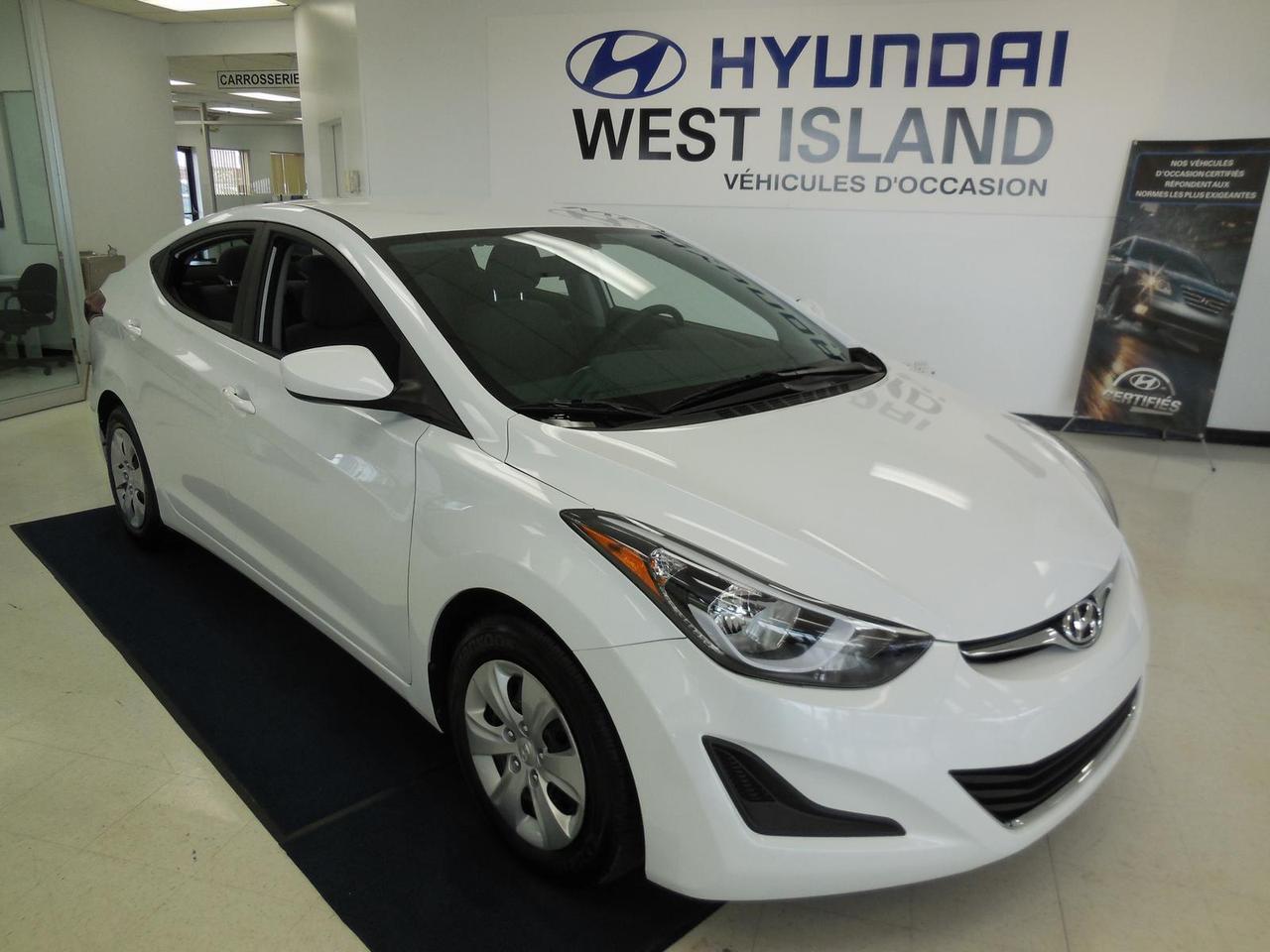 <a href=https://www.hyundaiwestisland.com/occasion/Hyundai-Elantra-2016.html>https://www.hyundaiwestisland.com/occasion/Hyundai-Elantra-2016.html</a>

OUVERT SAMEDI! AUTOMATIQUE, A/C,  VITRES ÉLECTRIQUE ET PLUS! JAMAIS ACCIDENTÉ! FINANCEMENT DISPONIBLE 1ERE, 2E ET 3E CHANCE!