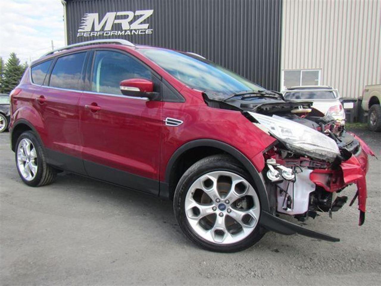 <a href=https://www.autoaubaine.com/Ford-Escape-c6851762.html>https://www.autoaubaine.com/Ford-Escape-c6851762.html</a>

** Garantie 3mois/5000km sur lensemble du véhicule si remis à neuf chez MRZ ** ÉCONOMIE GARANTIE DE 10% et même plus dans la majorité des cas! ** Service inégalé - Financement avantageux - Échanges acceptés - On équivaut la garantie dorigine! ** Cest LENGAGEMENT MRZ - découvrez en tous les avantages au www.MRZPERFORMANCE.com et en magasin **

Ford Escape Titanium 2013 Rouge ruby métallique, Très belle couleur à voir absolument!! Le plus équipé des Escape disponible sur le marché!! À ne pas manquer! - * Visitez le WWW.MRZPERFORMANCE.COM pour tous détails et beaucoup plus de photos! * - Moteur 4 Cyl Ecoboost de 2.0l développant 240HP et 270 lbs/tq! TRÈS puissant pour la grosseur du véhicule!! Transmission automatique 6 vitesses. Traction intégrale ( AWD ) - Très économique!! +/- 8.5 litres au 100km!! Très bas kilométrage! Seulement 26000km. Full équip!! Intérieur en cuir noir - Siège chauffants et électriques - Mags 19 avec tires neufs - Système de navigation GPS - Lumières avant HID - Miroirs électriques et chauffant - Vitres teintées - Rack de toit - Aileron - Commande au volant - SYNC - Télécommande douverture porte de garage - A/C bi zones - MYKEY - MYFORD TOUCH - 1 Clé + Démarreur à distance OEM - Toit ouvrant panoramique - Sirius - Lecteur CD - Cruise control - Fogs lamp - ETC! Accidenté léger à lavant du véhicule. Besoin dun devant assemblé ( Disponible à 5000$ ). Nous pouvons vous fournir les pièces nécessaires à la réparation de ce véhicule à prix très compétitif. Disponible tel quel ou réparé par des professionnels et inspecté par la SAAQ - Mécanique en parfait état de marche!! Ballon AVG, ballon genoux gauche et ceinture gau déployés. Pas cher dans le neuf. *** VGA CANADIEN / SALVAGE TITLE*** - Valeur a neuf de plus de 42 600$!! *** Pas de camouflage de dommages sur nos véhicules! PLUSIEURS AUTRES ESCAPE 2013 EN STOCK !!!! Venez nous voir ou allez visité notre site internet pour plus dinformations! *** Acheter en toute tranquillité car nous sommes membres AMVOQ! Automobiles MRZ, la référence dans laccidenté léger au Québec! WE SPEAK ENGLISH PLEASE CONTACT US - MRZ IS THE VEHICLE CAR EXPORT AND IMPORT SPECIALIST - USA - AFRICA - MIDDLE EAST - EUROPE - MRZ EST LE SPÉCIALISTE EN EXPORTATION et IMPORTATION DE VÉHICULES - USA - AFRIQUE - EUROPE - PROCHE ORIENT - Visitez-nous aussi sur Facebook - Merci!