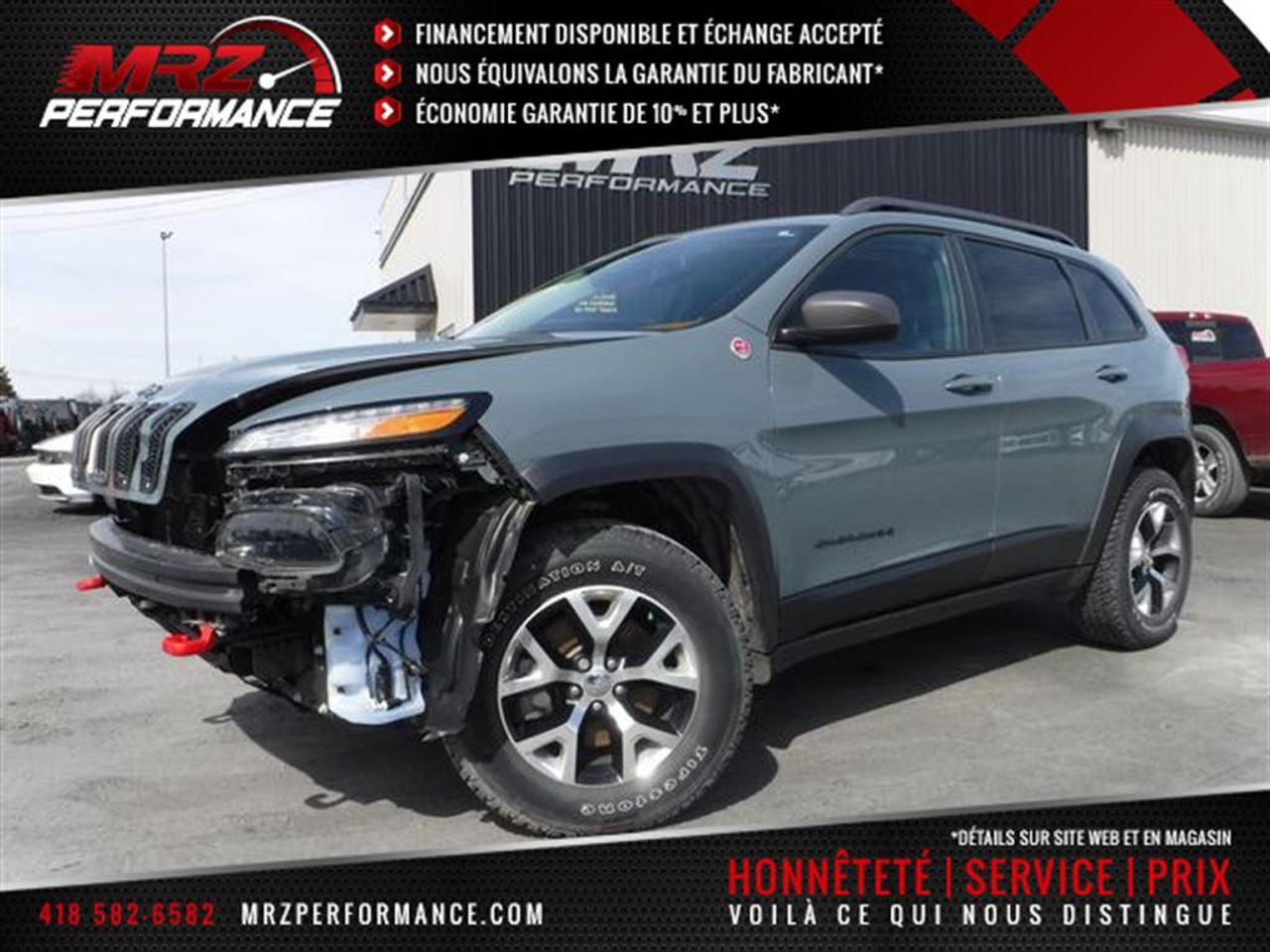<a href=https://www.autoaubaine.com/Jeep-Cherokee-c6799797.html>https://www.autoaubaine.com/Jeep-Cherokee-c6799797.html</a>

** GARANTIE 3ans/60 000km sur lensemble du véhicule et 5ans/100 000km moto-propulseur à partir de la dms si remis à neuf chez MRZ ou 5ans/100 000km moto-propulseur seulement à partir de la dms si acheté endommagé ** ÉCONOMIE GARANTIE DE 10% et même plus dans la majorité des cas! ** Service inégalé - Financement avantageux - Échanges acceptés - On équivaut la garantie dorigine! ** Cest LENGAGEMENT MRZ - découvrez en tous les avantages au www.MRZPERFORMANCE.com et en magasin **

Jeep Cherokee Trailhawk 4X4 2015 Gris foncé avec lintérieur en cuir noir. - Un look denfer! - Vraiment tout équipé de A a Z avec le Cuir, GPS, Caméra de recul et jen passe!! - Vraiment très propre avec très peu de kilo au compteur!! Le plus beau de tout les Cherokee sur le marché!! Très peu de dommages, très facilement réparable pour vraiment pas cher!! VUS très en demande!! Faites vite!! - ** Visitez le WWW.MRZPERFORMANCE.COM pour tous les détails et beaucoup plus de photos! ** - Moteur V6 3.2l PENTASTAR développant près de 271 HP avec transmission automatique avec mode manuel - Traction intégrale ( AWD ) - Très prore, Seul. 32 800km!! TRAILHAWK Full équip!! Mags 17 avec Pneus Firestone pratiquement neufs!! - Intérieur en cuir noir brodé - Sièges électriques et chauffants - Caméra de recul - Fog lights - Miroirs électriques chauffants - Rack de toit - Vitres électriques - Prise 12V et 115V - 1X Clé intelligente avec Démarreur a distance - Vitres teintées - A/C - Commande au volant - Sirius - Prise USB - Bluetooth - Cruise - Volant chauffant - Servo-direction - Wiper intermitent - Aileron - Système navigation GPS avec grosse écran tactile - Sélecteur mode conduite - Tout électrique - Jeep U CONNECT - Tapis caoutchouc dorigine - Crochet de remorquage - Parebrise chauffant - Chauffe moteur - Towing package - etc!!!! Accidenté très léger à lavant seulement du véhicule. Limpact a eu lieu directement dans le mou en avant. Pas dimpact subit dans les roues, suspensions et direction en bon état. Ce magnifique Cherokee est présenté tel que nous lavons acheté, pas étiré et pas camouflé comme chez la compétition. Pour la réparation, Besoin du Hood, Grille avant, Bracket lumière avant droit, Lumière avant droit, Lumière flasher avant droit, Couvert bumper avant complet, 2X Fogs et de quelques plastiques de finitions. A réparé: Porte avant gauche, Support radiateur (ou a changé), 2x Longerons avant (très léger), Porte arrière gauche (prune) ainsi que le Quater gauche (grafigne a polir). Le Mag avant droit est grafigné légèrement. Les Radiateur sont a vérifiés. Tous les Ballons et Ceintures sont intacts. Un des plus beau Cherokee qui existe actuellement sur le marché!! Impossible de trouver meilleur qualité prix chez la compétition. EXTRA CLEAN!! Ne manquer pas la chance de vous procurez ce véritable bijoux!! Aucun camouflage de dommages sur nos véhicules. Nous pouvons vous fournir les pièces nécessaires à la réparation de ce véhicule à prix très compétitif. Disponible tel quel ou réparé par des professionnels et inspecté par la SAAQ - ** VGA CANADIEN / SALVAGE TITLE** - PLUSIEURS AUTRES VUS ET MULTI-SEGMENT EN STOCK!! Venez nous voir ou allez visiter notre site internet pour plus dinformations! - Nhésitez pas à nous rejoindre avec vos questions. Automobiles MRZ, la référence dans laccidenté léger au Québec! WE SPEAK ENGLISH PLEASE CONTACT US - MRZ IS THE VEHICLE CAR EXPORT AND IMPORT SPECIALIST - USA - AFRICA - MIDDLE EAST - EUROPE - MRZ EST LE SPÉCIALISTE EN EXPORTATION et IMPORTATION DE VÉHICULES - USA - AFRIQUE - EUROPE - PROCHE ORIENT Visitez-nous aussi sur Facebook! Merci!