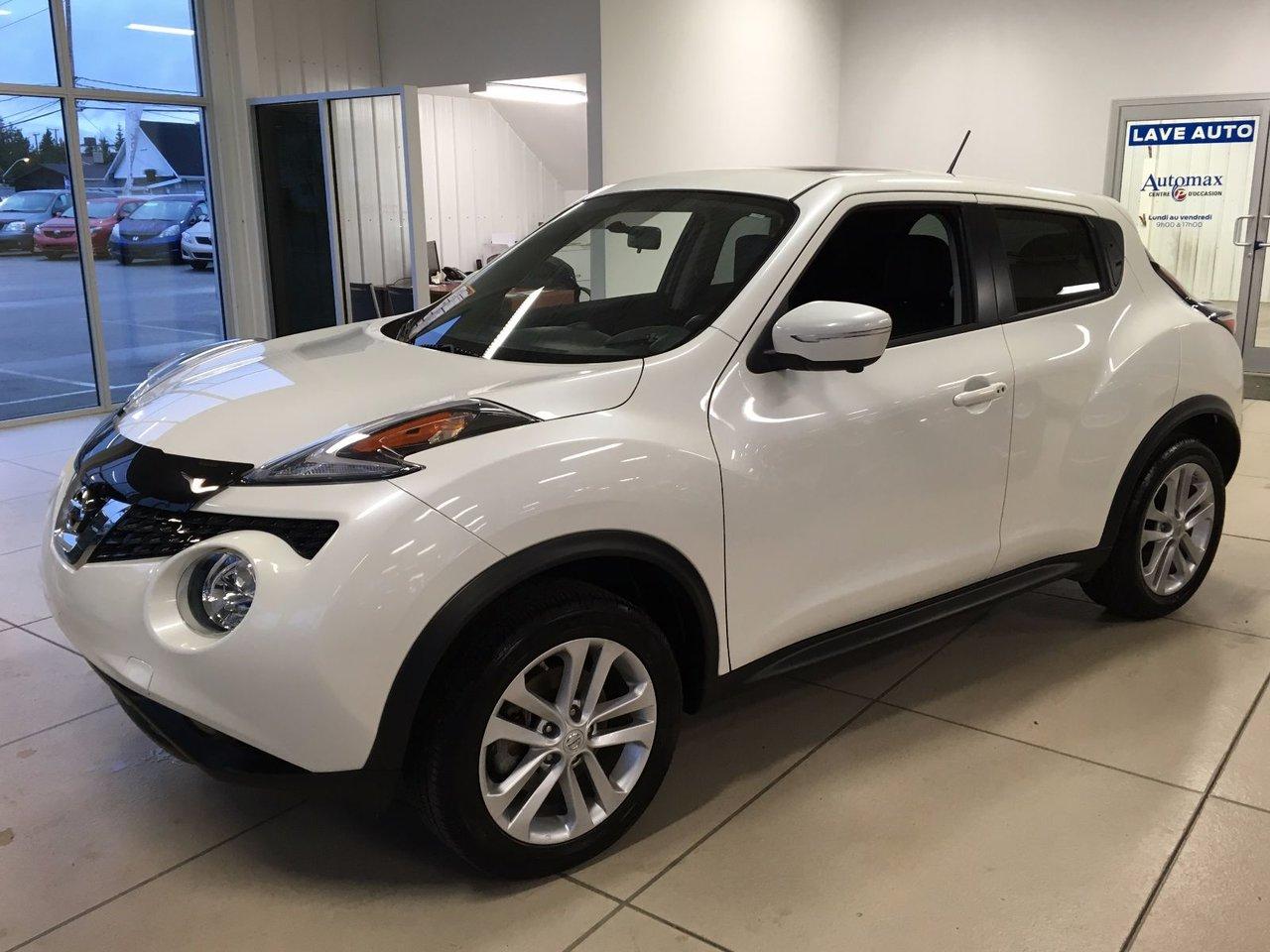 <a href=https://www.poiriernissan.com/occasion/Nissan-Juke-2017.html>https://www.poiriernissan.com/occasion/Nissan-Juke-2017.html</a>

Nissan Juke SL  2017Régulateur de vitesse, Toit ouvrant, Essuie-glaces intermittents, Essuie-glace arrière, Anti-démarreur, Freins ABS, Contrôle de stabilité, Coussin gonflable conducteur, Coussins gonflables latéraux, Lecteur CD, Lecteur MP3, Portes électriques, Vitres électriques, Air climatisé, Intérieur en cuir, Commandes audio au volant, Sièges arrières rabattables, Sièges chauffants, Volant ajustable, Aileron, Tapis protecteurs, Ordinateur de bord, Caméra de recul, Radio AM/FM, Volant gainé de cuir, Phares automatiques, Rétroviseur électrique, Sièges arrières chauffants, Direction assistée, Télédéverrouillage, Rétroviseurs chauffants, Banquette arrière divisé, Coussins gonflables arrière pour la tête, Démarrage sans clé, Freins à disque, Rétroviseurs électriques, Jantes en alliage, Antipatinage, Phares antibrouillards, Verrous de sécurité pour enfants, Système de surveillance de la pression des pneus, Sièges baquets, Technologie Bluetooth intégrée, Port USB, Climatiseur automatique, Cache bagages, Aluminium, Climatisation