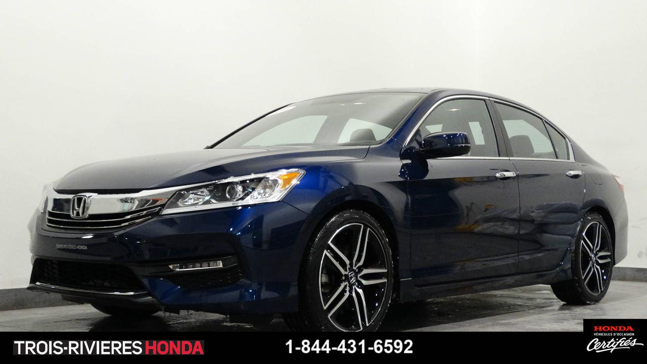 <a href=https://www.troisriviereshonda.com/occasion/Honda-Accord-2016.html>https://www.troisriviereshonda.com/occasion/Honda-Accord-2016.html</a>

** CERTIFIÉ HONDA ** TRÈS BAS KILOMÉTRAGE ** Très propre, bien équipé, bluetooth, régulateur de vitesse, air climatisé, sièges chauffants, caméra de recul, démarrage sans clé, intérieur en cuir et tissus, miroirs électriques et chauffants, port USB, commandes audio au volant, siège électrique conducteur, toit ouvrant, jantes en alliage. Véhicule jamais accidenté !!! Véhicule fiable et inspecté par nos experts, prêt à partir !!! Garantie prolongée disponible ainsi quéchange accepté. Lhistorique du rapport Carproof accompagne tous nos véhicules récents et bien entretenus.

Chez Trois-Rivières Honda, venez faire lessai de cette unité inspectée. Première, deuxième et troisième chance au crédit disponible. 

Vous pouvez également profiter du programme Certifié Honda, qui est admissible aux véhicules Honda 2013-2014-2015-2016-2017 doccasion. La garantie de 7 ans/160 000 km (Fit et Civic) ou 6 ans/120 000 km (autres modèles Honda) et les taux de financement avantageux à partir de 2.99% sont disponibles selon le modèle sélectionné. Contactez un conseiller doccasion ou faites une demande de crédit en ligne au www.troisriviereshonda.com

Linspection certifiée comprend les freins, les pneus, la suspension, les roues, les mags, les filtres, les huiles, les liquides, les entretiens recommandés et lhistorique Carproof.

Exclusivités
Garantie de bon fonctionnement incluse sur tous nos véhicules.  Nous payons le maximum pour votre véhicule déchange + TPS & TVQ.  Évaluation gratuite effectuée par nos spécialistes. 
Plus de 300 véhicules de toutes marques en inventaire. Le plus grand choix de véhicules neufs et doccasion à Trois-Rivières.