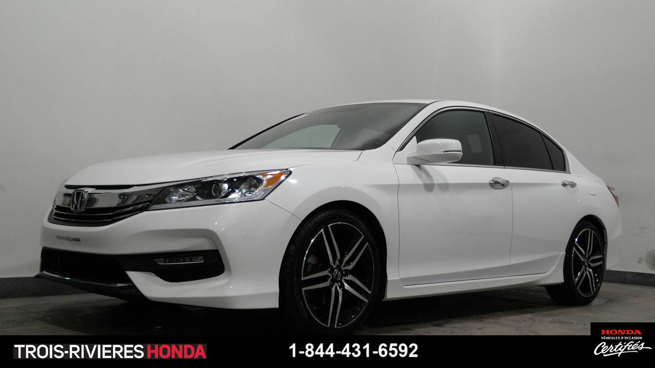 <a href=https://www.troisriviereshonda.com/occasion/Honda-Accord-2016.html>https://www.troisriviereshonda.com/occasion/Honda-Accord-2016.html</a>

** CERTIFIÉ HONDA ** ASSISTANCE ROUTIÈRE ** Très propre, bien équipé, bluetooth, caméra de recul, régulateur de vitesse, air climatisé, sièges chauffants, démarrage sans clé, port USB, ordinateur de bord, commandes audio au volant, phares antibrouillards au LED, protège-capot, vitres teintées, intérieur en cuir et tissus, jantes en alliage, toit ouvrant, bas kilométrage. Véhicule jamais accidenté !!! Véhicule fiable et inspecté par nos experts, prêt à partir !!! Garantie prolongée disponible ainsi quéchange accepté. Lhistorique du rapport Carproof accompagne tous nos véhicules récents et bien entretenus.

Chez Trois-Rivières Honda, venez faire lessai de cette unité inspectée. Première, deuxième et troisième chance au crédit disponible. 

Vous pouvez également profiter du programme Certifié Honda, qui est admissible aux véhicules Honda 2013-2014-2015-2016-2017 doccasion. La garantie de 7 ans/160 000 km (Fit et Civic) ou 6 ans/120 000 km (autres modèles Honda) et les taux de financement avantageux à partir de 2.99% sont disponibles selon le modèle sélectionné. Contactez un conseiller doccasion ou faites une demande de crédit en ligne au www.troisriviereshonda.com

Linspection certifiée comprend les freins, les pneus, la suspension, les roues, les mags, les filtres, les huiles, les liquides, les entretiens recommandés et lhistorique Carproof.

Exclusivités
Garantie de bon fonctionnement incluse sur tous nos véhicules.  Nous payons le maximum pour votre véhicule déchange + TPS & TVQ.  Évaluation gratuite effectuée par nos spécialistes. 
Plus de 300 véhicules de toutes marques en inventaire. Le plus grand choix de véhicules neufs et doccasion à Trois-Rivières.