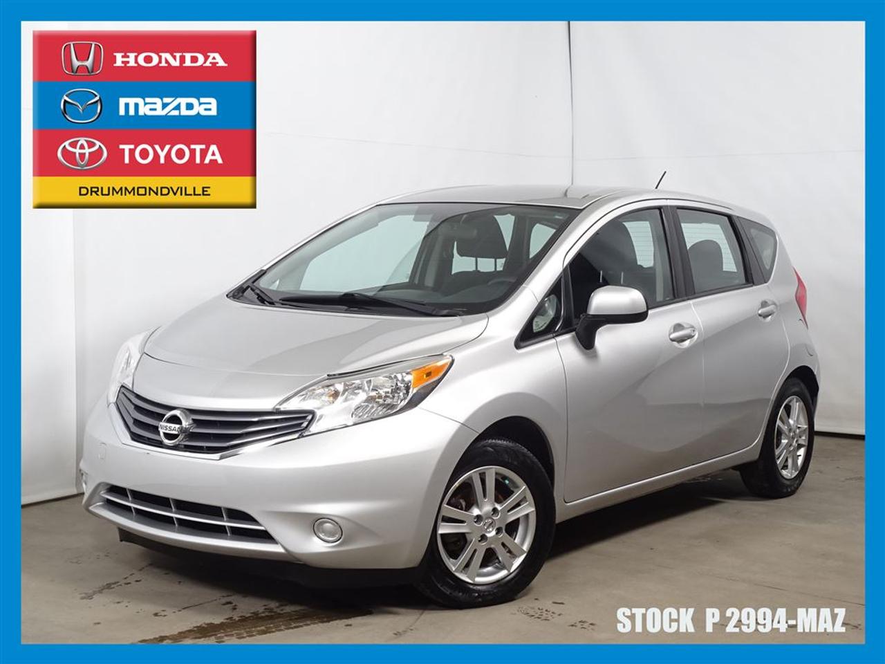 <a href=https://www.toyotadrummondville.com/occasion/Nissan-Versa_Note-2014.html>https://www.toyotadrummondville.com/occasion/Nissan-Versa_Note-2014.html</a>

**JAMAIS ACCIDENTÉ **UN SEUL PROPRIÉTAIRE**    Mazda Drummondville à le plus grand inventaire de Mazda au Centre-du-Québec. Avec nos prix agressifs, nous couvrons plusieurs villes tel que Sherbrooke, Victoriaville, Trois-Rivières, Sorel-Tracy, Magog, Acton Vale, Saint-Hyacinthe, Granby et même la Rive-Sud de Montréal! Nous avons une vaste gamme de véhicules, sous-compacte, compacte, intermédiaire, familiale, convertible, VUS, AWD, 4X4, FWD, propulsion, camions? Et de toutes les marques    , Honda, Toyota, Hyundai, Kia, Chrysler, Dodge, Ram, Ford, Mercedes-Benz, Audi, Acura, Subaru, Suzuki, BMW, Buick, Cadillac, Chevrolet, Fiat, Jeep, Lexus, Mini Cooper, Mitsubishi, Nissan, Volkswagen, Volvo et Suzuki.     Nous offrons plusieurs modes de financement, conventionnel, 2ième et 3ième chance, redressement de crédit, faillite et Accord D. À noter ; la TPS, la TVQ et les frais du concessionnaire allant jusquà 299$ ne sont pas inclus automatiquement dans le prix affiché du véhicule. Les prix et paiements mensuels ne sont que des estimations et peuvent varier selon les taux dintérêt en considération de votre crédit. Le prix est établi avec un financement à taux régulier, rabais au financement. Pour plus dinformations, appelez-nous au numéro sans frais : 1-844-592-3027.