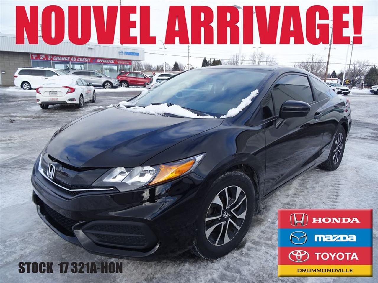 <a href=https://www.toyotadrummondville.com/occasion/Honda-Civic-2014.html>https://www.toyotadrummondville.com/occasion/Honda-Civic-2014.html</a>

**JAMAIS ACCIDENTÉ ** Tous nos véhicules sont minutieusement inspectés par nos techniciens certifiés et ils reçoivent un traitement esthétique complet.     Laissez à nos experts le soin de vous obtenir lapprobation de crédit qui correspondra à votre budget ! ** RABAIS AU FINANCEMENT **     De plus, obtenez un rapport Carproof et les informations relatives aux garanties de votre nouveau véhicule tout à fait gratuitement.     Pour plus de détails, contactez un de nos représentants sans tarder ! Programmes de rétablissement de crédit disponibles.     À noter ; la TPS, la TVQ et les frais du concessionnaire allant jusquà 299$ ne sont pas inclus automatiquement dans le prix affiché du véhicule. Les prix et paiements mensuels ne sont que des estimations et peuvent varier selon les taux dintérêts.     Visitez notre site complet au HTTPS://WWW.GROUPEMHT.COM/OCCASION/RECHERCHE.HTML pour plus de 250 véhicules doccasion disponible.