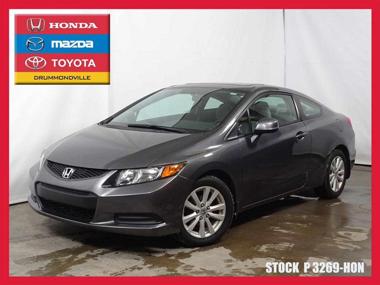 <a href=https://www.toyotadrummondville.com/occasion/Honda-Civic-2012.html>https://www.toyotadrummondville.com/occasion/Honda-Civic-2012.html</a>

** JAMAIS ACCIDENTÉ ** Tous nos véhicules sont minutieusement inspectés par nos techniciens certifiés et ils reçoivent un traitement esthétique complet.     Laissez à nos experts le soin de vous obtenir lapprobation de crédit qui correspondra à votre budget ! ** RABAIS AU FINANCEMENT **     De plus, obtenez un rapport Carproof et les informations relatives aux garanties de votre nouveau véhicule tout à fait gratuitement.     Pour plus de détails, contactez un de nos représentants sans tarder ! Programmes de rétablissement de crédit disponibles.     À noter ; la TPS, la TVQ et les frais du concessionnaire allant jusquà 299$ ne sont pas inclus automatiquement dans le prix affiché du véhicule. Les prix et paiements mensuels ne sont que des estimations et peuvent varier selon les taux dintérêts.     Visitez notre site complet au HTTPS://WWW.GROUPEMHT.COM/OCCASION/RECHERCHE.HTML pour plus de 250 véhicules doccasion disponible.