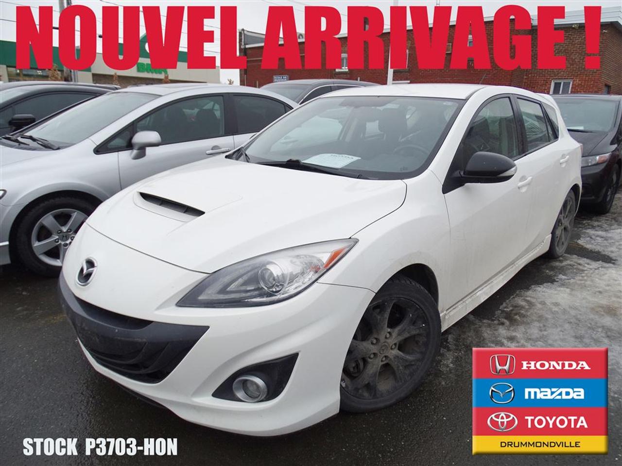 <a href=https://www.toyotadrummondville.com/occasion/Mazda-MazdaSpeed_3-2013.html>https://www.toyotadrummondville.com/occasion/Mazda-MazdaSpeed_3-2013.html</a>

** JAMAIS ACCIDENTÉ ** 1 PROPRIO ** Tous nos véhicules sont minutieusement inspectés par nos techniciens certifiés et ils reçoivent un traitement esthétique complet.     Laissez à nos experts le soin de vous obtenir lapprobation de crédit qui correspondra à votre budget !   ** RABAIS AU FINANCEMENT **     De plus, obtenez un rapport Carproof et les informations relatives aux garanties de votre nouveau véhicule tout à fait gratuitement.     Pour plus de détails, contactez un de nos représentants sans tarder ! Programmes de rétablissement de crédit disponibles.     À noter ; la TPS, la TVQ et les frais du concessionnaire allant jusquà 299$ ne sont pas inclus automatiquement dans le prix affiché du véhicule. Les prix et paiements mensuels ne sont que des estimations et peuvent varier selon les taux dintérêts.     Visitez notre site complet au HTTPS://WWW.GROUPEMHT.COM/OCCASION/RECHERCHE.HTML pour plus de 250 véhicules doccasion disponible.
