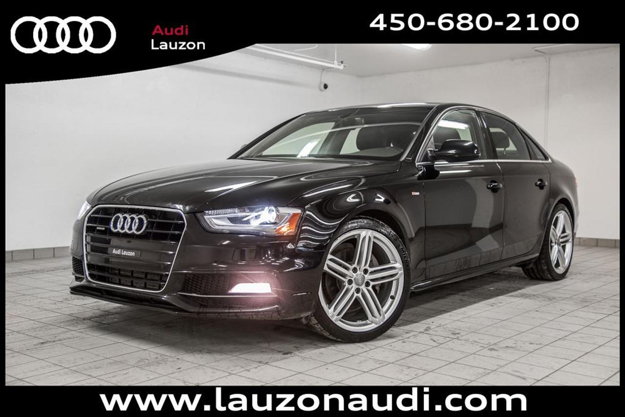 <a href=https://www.autoaubaine.com/Audi-A4-c7003953.html>https://www.autoaubaine.com/Audi-A4-c7003953.html</a>

ROUE DE 19, CUIR, XENON, BLUETOOTH, MANUAL, PARKTRONIC,NAVIGATION, CAMERA ***MAINTENANT OUVERT LE SAMEDI*** Avec plus de 100 voitures, VUS, 4x4 et camions inspectés et certifiés en inventaire, Audi Lauzon Certifié vous offre le plus grand choix de véhicule doccasion Audi sur la Rive-Nord et dans les Laurentides. Nous sommes situés Laval, à seulement 10 minutes de Montréal. Tous nos véhicules doccasions sont minutieusement inspectés et réparés avec soin par nos techniciens certifiés et un rapport CarProof vous est remis sur demande lors de lachat. *** FINANCEMENT À PARTIR DE 0.9% ***. *** LE MEILLEUR PRIX POUR VOTRE ÉCHANGE *** Notre équipe professionnelle et certifiée saura vous offrir une expérience dachat personnalisée pour lachat de votre prochain véhicule doccasion. Contactez-nous aussi afin de vous informer sur nos promotions en cours.     26-01-2019/80000km,PROLONGATION DE GARANTIE *AUDI CERTIFIÉ* DE 2 ANS ET POSSIBILITÉ DE 160000KM ET FINANCEMENT A PARTIR DE 0.9% DISPONIBLE