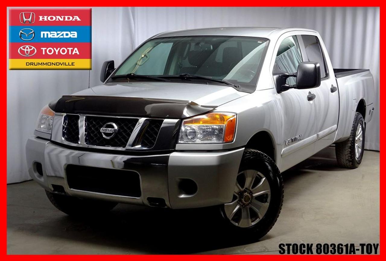 <a href=https://www.toyotadrummondville.com/occasion/Nissan-Titan-2012.html>https://www.toyotadrummondville.com/occasion/Nissan-Titan-2012.html</a>

Siège électrique, pédalier ajustable, Bluetooth, groupe électrique complet, mag aluminium et bien plus encore ( S SV PRO-4X SL )        Vous êtes à la recherche dune camionnette à prix abordable, le Titan est le véhicule quil vous faut rapport qualité prix celle-ci sera ce démarquer de ces concurrent et en satisfaire plus dun.         Grâce à son moteur performant V8 5,6L de 317 Chevaux et 385LB-PI de couple le Titan saura vous plaire.      --------------------------------------------------------------------------------------------------------------------------------      Tous nos véhicules sont minutieusement inspectés par nos techniciens certifiés et ils reçoivent un traitement esthétique des plus complet. Laissez à nos experts le soin de vous obtenir lapprobation de crédit qui correspondra à votre budget ! *RABAIS AU FINANCEMENT* (pour véhicule 2008 et plus).       De plus, obtenez un rapport Carproof et les informations relatives aux garanties de vote nouveau véhicule tout à fait gratuitement. Pour plus de détails, contactez un de nos représentants sans tarder ! Programmes de rétablissement de crédit disponibles. À noter ; la TPS, la TVQ et les frais du concessionnaire allant jusquà 299$ ne sont pas inclus automatiquement dans le prix affiché du véhicule. Les prix et paiements mensuels ne sont que des estimations et peuvent varier selon les taux dintérêts.       Visitez notre site complet au HTTPS://WWW.GROUPEMHT.COM/OCCASION/RECHERCHE.HTML pour plus de 250 véhicules doccasion disponible.