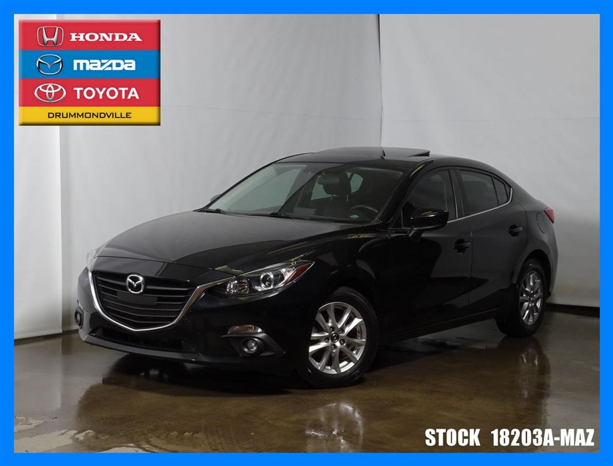 <a href=https://www.toyotadrummondville.com/occasion/Mazda-3-2015.html>https://www.toyotadrummondville.com/occasion/Mazda-3-2015.html</a>

** JAMAIS ACCIDENTÉ ** 1 PROPRIÉTAIRE ** GARANTIE MOTOPROPULSEUR 27/11/2019 OU 100 000 KM ** Mazda Drummondville à le plus grand inventaire de Mazda au Centre-du-Québec. Avec nos prix agressifs, nous couvrons plusieurs villes tel que Sherbrooke, Victoriaville, Trois-Rivières, Sorel-Tracy, Magog, Acton Vale, Saint-Hyacinthe, Granby et même la Rive-Sud de Montréal! Nous avons une vaste gamme de véhicules, sous-compacte, compacte, intermédiaire, familiale, convertible, VUS, AWD, 4X4, FWD, propulsion, camions? Et de toutes les marques, Honda, Toyota, Hyundai, Kia, Chrysler, Dodge, Ram, Ford, Mercedes-Benz, Audi, Acura, Subaru, Suzuki, BMW, Buick, Cadillac, Chevrolet, Fiat, Jeep, Lexus, Mini Cooper, Mitsubishi, Nissan, Volkswagen, Volvo et Suzuki.   Nous offrons plusieurs modes de financement, conventionnel, 2ième et 3ième chance, redressement de crédit, faillite et Accord D. À noter ; la TPS, la TVQ et les frais du concessionnaire allant jusquà 299$ ne sont pas inclus automatiquement dans le prix affiché du véhicule. Les prix et paiements mensuels ne sont que des estimations et peuvent varier selon les taux dintérêt en considération de votre crédit. Le prix est établi avec un financement à taux régulier, rabais au financement. Pour plus dinformations, appelez-nous au numéro sans frais : 1-844-592-3027.