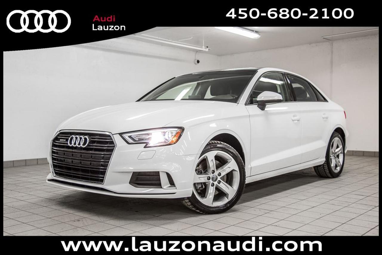 <a href=https://www.autoaubaine.com/Audi-A3-c7021891.html>https://www.autoaubaine.com/Audi-A3-c7021891.html</a>

QUATTRO, TOIT OUVRANT PANORAMIQUE, CUIR, XENON, BLUETOOTH, AUTOMATIQUE ***MAINTENANT OUVERT LE SAMEDI*** Avec plus de 100 voitures, VUS, 4x4 et camions inspectés et certifiés en inventaire, Audi Lauzon Certifié vous offre le plus grand choix de véhicule doccasion Audi sur la Rive-Nord et dans les Laurentides. Nous sommes situés Laval, à seulement 10 minutes de Montréal. Tous nos véhicules doccasions sont minutieusement inspectés et réparés avec soin par nos techniciens certifiés et un rapport CarProof vous est remis sur demande lors de lachat. *** FINANCEMENT À PARTIR DE 0.9% ***. *** LE MEILLEUR PRIX POUR VOTRE ÉCHANGE *** Notre équipe professionnelle et certifiée saura vous offrir une expérience dachat personnalisée pour lachat de votre prochain véhicule doccasion. Contactez-nous aussi afin de vous informer sur nos promotions en cours. Fin de garantie dorigine le 14 novembre 2020 / 80 000km. PROLONGATION DE GARANTIE *AUDI CERTIFIÉ* DE 2 ANS ET POSSIBILITÉ DE 160000KM ET FINANCEMENT A PARTIR DE 0.9% DISPONIBLE