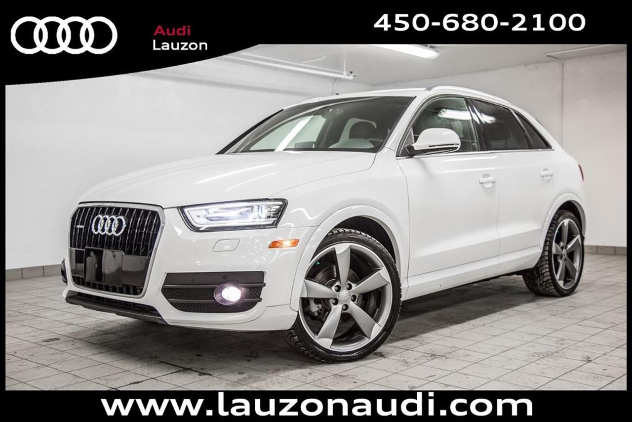 <a href=https://www.autoaubaine.com/Audi-Q3-c7018411.html>https://www.autoaubaine.com/Audi-Q3-c7018411.html</a>

QUATTRO, ROUES DE 20, TOIT OUVRANT PANORAMIQUE, BOSE, CAMERA, CUIR, XENON, BLUETOOTH, ***MAINTENANT OUVERT LE SAMEDI*** Avec plus de 100 voitures, VUS, 4x4 et camions inspectés et certifiés en inventaire, Audi Lauzon Certifié vous offre le plus grand choix de véhicule doccasion Audi sur la Rive-Nord et dans les Laurentides. Nous sommes situés Laval, à seulement 10 minutes de Montréal. Tous nos véhicules doccasions sont minutieusement inspectés et réparés avec soin par nos techniciens certifiés et un rapport CarProof vous est remis sur demande lors de lachat. *** FINANCEMENT À PARTIR DE 0.9% ***. *** LE MEILLEUR PRIX POUR VOTRE ÉCHANGE *** Notre équipe professionnelle et certifiée saura vous offrir une expérience dachat personnalisée pour lachat de votre prochain véhicule doccasion. Contactez-nous aussi afin de vous informer sur nos promotions en cours.Fin de garantie dorigine le 30 avril 2019 / 80 000km. PROLONGATION DE GARANTIE *AUDI CERTIFIÉ* DE 2 ANS ET POSSIBILITÉ DE 160000KM ET FINANCEMENT A PARTIR DE 0.9% DISPONIBLE