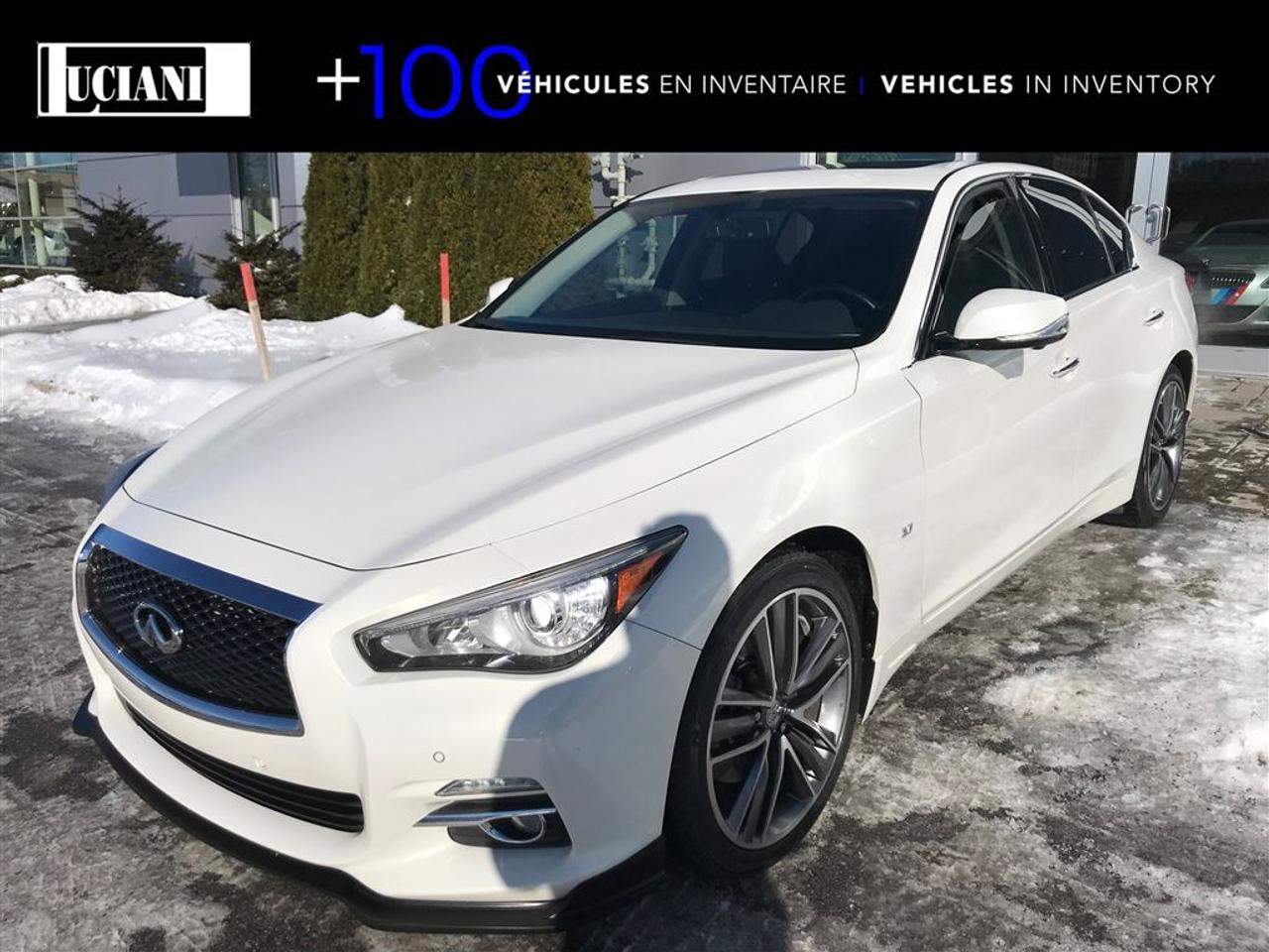 <a href=https://www.lucianiinfiniti.ca/occasion/Infiniti-Q50-2014.html>https://www.lucianiinfiniti.ca/occasion/Infiniti-Q50-2014.html</a>

202$ / 2 semaines sur 84 mois ,0$ comptant, GARANTIE COMPLETE de 6 ans /160 000km INCLUSE !!!      Repris dun client de la maison, toujours entretenue ICI chez luciani Infiniti, 1 seul propriétaire , non-fumeur !!      Bought Back from a Home Customer, Always Maintained Here at Luciani Infiniti, Only 1 Owner, Non Smoker, !!      Tech, Caméra 360, Système de Navigation, Aide à la Conduite, Mémoire Sièges Conducteur, Avertisseur de Collision Avant et Arrière, Système de Son Bose, Bluetooth Audio, Sièges et Volant Chauffant, Toit Ouvrant, Climatisation Dual-Zone et BEAUCOUP PLUS !      tech, 360 Camera, Navigation System, Driving Assistance, Driver Memory Seat, Front and Back Parking Sensors, Bose Sound System, Audio Bluetooth, Heating Seats and Steering Wheel, Sun Roof, Dual Zone Climate Control and MUCH MORE !!      Renseignez-vous sur nos programmes de véhicules doccasion certifié Infiniti! Obtenez la tranquillité desprit sur nos modèles sélectionnés. Couvert jusqu a 96 Mois /160,000KM incluant une assistance routière , une inspection complète en 160 points , un historique Carproof et beaucoup plus ! En affaire depuis plus de 45 ans , le groupe Luciani dépasse les attentes de ses clients en offrant une expérience dachat agréable et un inventaire de véhicule doccasion DE QUALITÉ avec plus de 100 véhicules À LINTÉRIEUR de toutes marques!! ACURA , INFINITI , BMW , MERCEDES , AUDI , LEXUS , LAND ROVER ,HONDA , TOYOTA , HYUNDAI , NISSAN , Ect. nous avons ce quil vous faut au meilleur prix ! FINANCEMENT 1ere , 2eme et 3eme chance SUR PLACE au meilleur taux. Venez rencontrer notre équipe de vente dévouée qui vous servirons avec transparence ! Nous avons lexpérience et le personnel pour prendre grand soin de vous durant votre visite.****** Please inquire about our Infinti certified programs for per-owned cars! Obtain peace of mind with our selected certified pre-owned models. Cover up to 96 month / 160,000KM including road side assistance, a complete 160 points Certified inspection, complete Carproof history and much more! In business for more than 45 years, the Luciani Group exceeds the expectations of their clients by giving them an outstanding sales experience with quality pre-owned inventory such as ACURA, INFINITI, BMW, MERCEDES, AUDI, LEXUS and LAND ROVER. We have what you need at the very best price. On the spot 1st, 2nd and 3rd financing at the best rates. Our experienced crew is devoted to complete transparency and will take care of you during your visit.