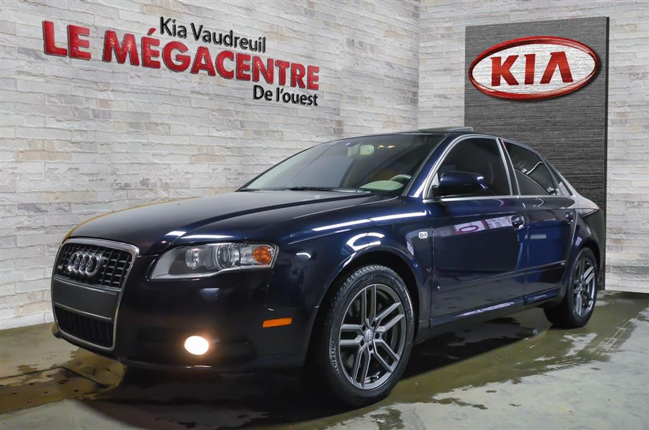 <a href=https://www.kiavaudreuil.com/occasion/Audi-A4-2008.html>https://www.kiavaudreuil.com/occasion/Audi-A4-2008.html</a>

Le méga centre de louest Kia Vaudreuil , vous offre un grand inventaire de véhicules doccasion de qualité, inspectés et préparés avec soin, avec un personnel entièrement dédié à votre satisfaction ! Meilleur prix du marché, cest garanti! Nous reprenons tous vos échange sans exception!! Nous avons à votre disposition un service de financement bancaire professionnel (2e , 3e chance au crédit). Tous nos véhicules doccasions Kia proviennent de notre fidèle clientèle. De plus, nous avons toutes les marques disponible le tout selon votre goût et budget. Vous cherchez un véhicule doccasion  On la ! Système de commande spéciale de véhicule également offert pour trouver le véhicule de vos rêves. Lautomobile, cest notre passion! Photos et vidéos personnalisés disponibles sur demande. Rapports CarProof disponible, plus de 100 véhicules doccasion en inventaire!!!! *PRIX BASÉ SUR UN FINANCEMENT A TAUX RÉGULIER  www.kiavaudreuil.com Vaudreuil-Dorion sur la rive-sud de Montréal. Communiquer avec lun de nos représentants 7 jours sur 7.       24 heures - 365 jours: 1-888-379-1742.   Cest facile de faire affaire avec nous.