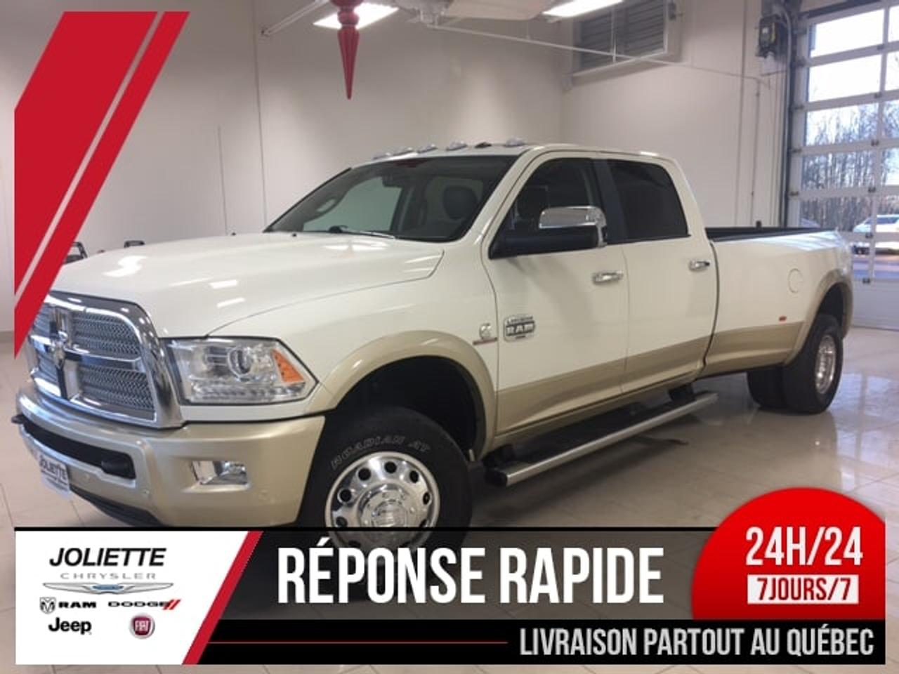 <a href=http://www.joliettedodge.com/occasion/RAM-3500-2016.html>http://www.joliettedodge.com/occasion/RAM-3500-2016.html</a>

3500, CREW CAB, BOITE DE 8 PIEDS, MOTEUR DIESEL CUMMINS 6.7L DOUBLE ROUE, 4X4, CUIR, TOIT OUVRANT, CAMERA DE RECULE, PARKSENS AVANT ET ARRIÈRE, GPS, ENSEMBLE DE REMORQUAGE, RATIO 4.10, VOLANT CHAUFFANT, SIÈGES EN CUIRS CHAUFFANT, CLIMATISÉ ET ÉLECTRIQUE A 10 RÉGLAGES, TAPIS PROTECTEUR AV ET ARRIÈRES, ÉCRAN DIGITAL 8.4 POUCES, VITRE TEINTER, ENTRER SANS CLEF, DÉMARREUR À DISTANCES, 9 HAUTS PARLEUR DE CATÉGORIES SUPÉRIEUR ALPINES, CHAUFFE MOTEUR, REGULATEUR DE VITESSE. BALANCE DE GARANTIE DE BASE JUSQUAU 12 JANVIER 2019 OU 60 000 KILOMÈTRES. BALANCE DE GARANTIE GR MOTOPROPULSEUR JUSQUAU 12 JANVIER 2021 OU 100 000 KILOMÈTRES. Véhicule inspecté par un mécanicien professionnel certifiéCAA Québec. Le véhicule a été inspecté réparé et certifié . Notre concessionnaire offre le rapportCarproof et le kilométrage est certifié par notre machine ultra-moderne de laconcession. Grâce à des ententes exclusives, nous offrons un financementà partir de 0.9% disponible et nous avons des spécialistes de 2ième et 3ièmechance au crédit sur place avec plus de 30 ans dexpérience dans le domaine.Pré-approbation de crédit disponible! Nous reprenons les échanges de toutesmarques et grâce à notre important réseau, nous offrons le maximum pour votrevéhicule déchange! Avec plus de 30 ans en service, Joliette Dodge est encoreune entreprise familiale qui sait être à lécoute de ses clients. Cestpourquoi nous avons des avis moyen de 4.5 étoiles sur 5 à travers toute nosplate-forme confondu (Google, Facebook, Reviewsii). Nous sommes à seulement 25minutes de lest de Montréal et de Terrebonne au coin de lautoroute 158 et 31.Nous offrons un service de livraison de véhicule par remorque fermée à lagrandeur de la province. INFO rapide via TEXTO : 450-760-8834 Faite une demande internet ou appelez nous et voyez pourquoichez Joliette Dodge, Ça vaut le détour! Vous cherchez un 4X4 SUV « Truck » Jeepou encore même un camion diesel? www.joliettedodge.com cest plus de 300 véhicules disponibles! (Si vous habitez à plus de 50km de laconcession, avant de passer, renseignez-vous à un représentant sur lapossibilité dobtenir une carte dessence ou Tim Hortons si vous vous déplacezpour venir voir un véhicule). INFO TEXTO,24H/24, 7Jours/7: 450-760-8834 -- We alsospeak English! We are at 25 min of Montreal. Were a family owned business formore than 30 years. We have one of the highest ratings of customer satisfactionin Quebec. See it by yourself: Text us 7 days a week at 450-760-8834. Rapid response guaranteed! Joliette Dodge, Its worth the detour! Normal 0 21 false false false FR-CA X-NONE X-NONE /* Style Definitions */ table.MsoNormalTable {mso-style-name:Tableau Normal mso-tstyle-rowband-size:0 mso-tstyle-colband-size:0 mso-style-noshow:yes mso-style-priority:99 mso-style-parent: mso-padding-alt:0cm 5.4pt 0cm 5.4pt mso-para-margin-top:0cm mso-para-margin-right:0cm mso-para-margin-bottom:10.0pt mso-para-margin-left:0cm line-height:115% mso-pagination:widow-orphan font-size:11.0pt font-family:Calibri,sans-serif mso-ascii-font-family:Calibri mso-ascii-theme-font:minor-latin mso-hansi-font-family:Calibri mso-hansi-theme-font:minor-latin mso-bidi-font-family:Times New Roman mso-bidi-theme-font:minor-bidi mso-fareast-language:EN-US}