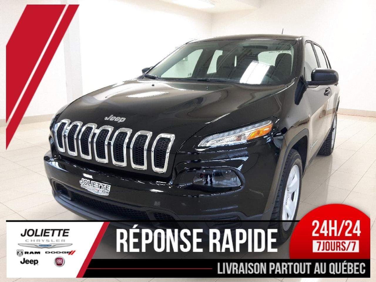 <a href=http://www.joliettedodge.com/occasion/Jeep-Cherokee-2017.html>http://www.joliettedodge.com/occasion/Jeep-Cherokee-2017.html</a>

PSDF DE 31655$. Ensemble attelage de remorque, roue de secours pleine grandeur, radiateur dhuile a transmission, faisceau câblage 4 et 7 broches. Groupe motopropulseur  V6 Pentastar 3,2 L à VVT avec technologie arrêt/démarrage Automatique à 9 vitesses Caractéristiques intérieures  Climatisation avec bouches dair à larrière et filtration de lair Centre dinformation électronique  Tapis protecteurs garnis de moquette avant et arrière  Console au plancher pleine longueur, rangement pour appareils électroniques, bac de rangement sur le dessus du tableau de bord, console au pavillon avec porte-lunettes et boîte à gants verrouillable Système de gestion des bagages Jeep Système Media Centre :  Centre multimédia Uconnect 5.0 avec écran tactile de 5 po et six haut-parleurs  Système de communication mains libres8 avec lecture audio en transit BluetoothMD  Deux ports USB à distance  Lecteur de carte SD  Prise dentrée auxiliaire  Rétroviseur intérieur avec microphone  Glaces à commande électrique avec commande douverture monotouche côté conducteur  Sièges :  Sièges en tissu  B anquette arrière 60-40 à dossiers inclinables avec accoudoir et porte-gobelets Régulateur de vitesse monté sur le volant Trois prises de courant auxiliaires de 12 volts Caractéristiques extérieures Feux de jour et feux arrière à DEL Phares projecteurs à halogène avec enjoliveurs noirs Essuie-glace, lave-glace et dégivreur de lunette à larrière  Roues et pneus :  Roues de 17 po en acier et pneus toutes saisons P225/60R17 à flanc noir SPORT 4x2/4x4 Sécurité  Dix sacs gonflables12 y compris des protège-genoux pour le conducteur et le passager avant  Système électronique dantidérapage avec dispositif antilouvoiement de la remorque Frein de stationnement électronique  Système électronique dantidérapage6 avec dispositif électronique antiroulis, assistance au départ en pente et antipatinage toutes vitesses Télédéverrouillage et antidémarreur Capteurs de pression des pneus Lock-on-sync, système de surveillance de la pression des pneus avec affichage et trousse de réparation de pneus Trappe de carburant à verrouillage électrique Appuie-têtes réactifs sur les sièges avant15 Compétences et fonctionnalités Rapport total de transmission de 3,251 (3,2 L) Rapport total de transmission de 3,734 (2,4 L) Batterie sans entretien de 730 A Traitement aérodynamique sous la carrosserie Appeler ou texter nous pour les détails: 450-760-8834 Grâce à un important réseau bâti en plus de 30 années de service, nous allouons également des montants exceptionnels sur TOUS les échanges, de toutes les marques! Nous reprenons même en échange les bateaux, motos, motoneiges, etc. Tout cela accompagné de notre service exceptionnel comme le démontre notre moyenne de 4.5/5 étoiles sur plus de 300 avis Google/Facebook/Reviewsii. Nous sommes une concession familiale en affaire depuis plus de 30 ans qui font tout en leur possible pour offrir un service exceptionnel autant à la vente quau service après-vente. Nous sommes lune des rares concessions recommandées CAA Québec, ce qui signifie un taux de satisfaction de la clientèle de plus de 95% pour le service après-vente! Nous sommes à seulement 25 minutes de lest de Montréal et de Terrebonne au coin de la route 158 et autoroute 31. Nous offrons un service de livraison rapide à la grandeur de la province par remorque fermée. INFO TEXTO: 450-760-8834 PS. Plusieurs promotions Chrysler Dodge Jeep et Ram pour: employés de Bell Canada, Firestone, Cascades et plusieurs autres compagnies appelez-nous pour savoir si vous êtes éligibles à un programme spécial! -- We also speak English! We are at 25 min of Montreal. Were a family owned business for more than 30 years. We have one of the highest ratings of customer satisfaction in Quebec. See it by yourself: Text us 7 days a week at 450-760-8834. Rapid response guaranteed! Joliette Dodge, Its worth the detour!
