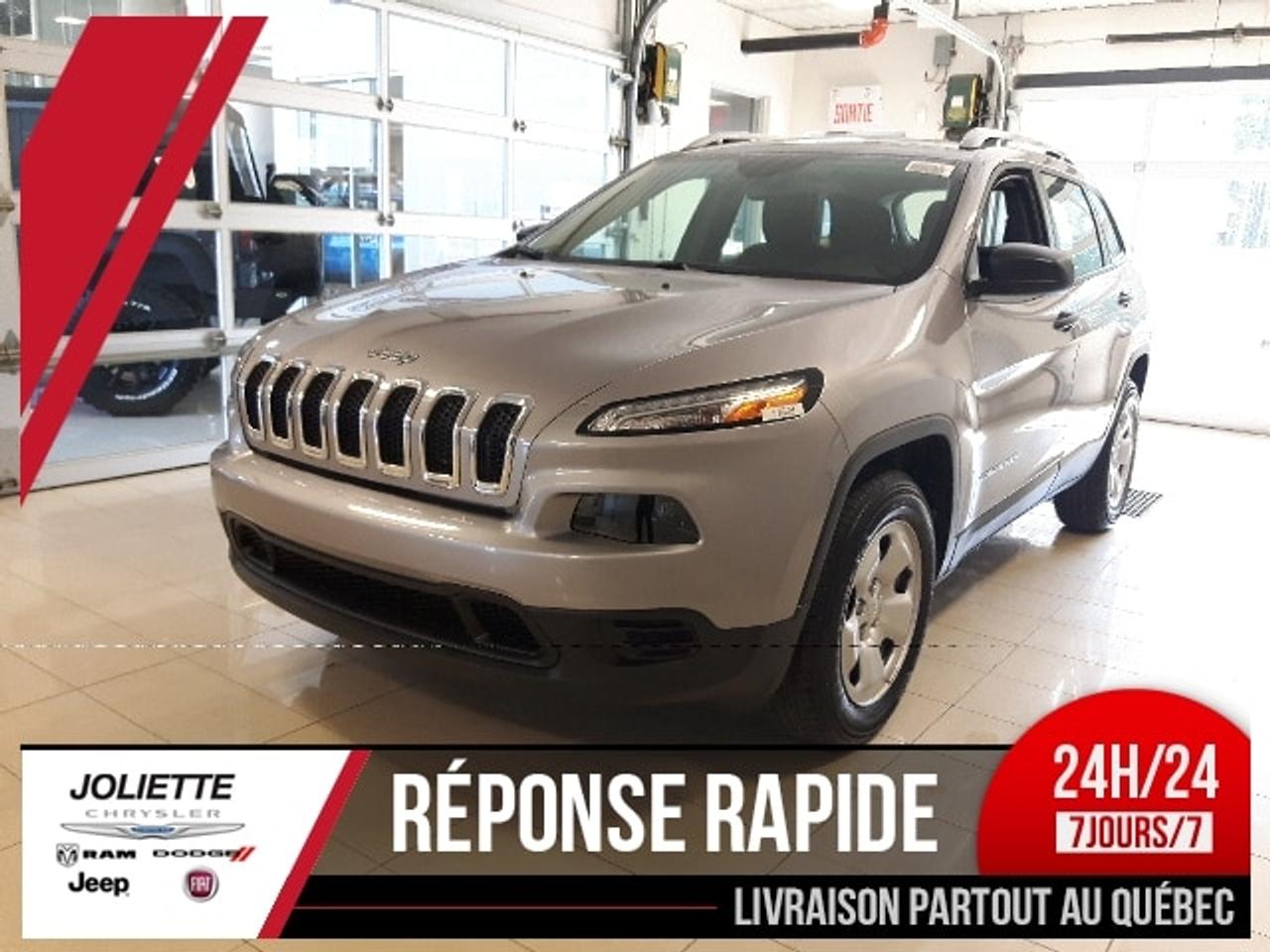 <a href=http://www.joliettedodge.com/occasion/Jeep-Cherokee-2017.html>http://www.joliettedodge.com/occasion/Jeep-Cherokee-2017.html</a>

ENS. ATTELAGE DE REMORQUE, LONGERONS DE TOIT, CAMÉRA DAIDE AU RECUL PARKVIEW, Groupe motopropulseur  4 cyl. en ligne Tigershark MultiAir de 2,4 L. consommation de 8.1L/100km sur grande route et 11.4L/km en ville  V6 Pentastar 3,2 L à VVT avec technologie arrêt/démarrage  Automatique à 9 vitesses Caractéristiques intérieures  Climatisation avec bouches dair à larrière et filtration de lair  Centre dinformation électronique  Tapis protecteurs garnis de moquette avant et arrière  Console au plancher pleine longueur, rangement pour appareils électroniques, bac de rangement sur le dessus du tableau de bord, console au pavillon avec porte-lunettes et boîte à gants verrouillable  Système de gestion des bagages Jeep  Système Media Centre :  Centre multimédia Uconnect 5.0 avec écran tactile de 5 po et six haut-parleurs  Système de communication mains libres8 avec lecture audio en transit BluetoothMD  Deux ports USB à distance  Lecteur de carte SD  Prise dentrée auxiliaire  Rétroviseur intérieur avec microphone  Glaces à commande électrique avec commande douverture monotouche côté conducteur  Sièges :  Sièges en tissu  B anquette arrière 60-40 à dossiers inclinables avec accoudoir et porte-gobelets  Régulateur de vitesse monté sur le volant  Trois prises de courant auxiliaires de 12 volts Caractéristiques extérieures  Feux de jour et feux arrière à DEL  Phares projecteurs à halogène avec enjoliveurs noirs  Essuie-glace, lave-glace et dégivreur de lunette à larrière  Roues et pneus :  Roues de 17 po en acier et pneus toutes saisons P225/60R17 à flanc noir SPORT 4x2/4x4 Sécurité  Dix sacs gonflables12 y compris des protège-genoux pour le conducteur et le passager avant  Système électronique dantidérapage avec dispositif antilouvoiement de la remorque  Frein de stationnement électronique  Système électronique dantidérapage6 avec dispositif électronique antiroulis, assistance au départ en pente et antipatinage toutes vitesses  Télédéverrouillage et antidémarreur  Capteurs de pression des pneus Lock-on-sync, système de surveillance de la pression des pneus avec affichage et trousse de réparation de pneus  Trappe de carburant à verrouillage électrique  Appuie-têtes réactifs sur les sièges avant15 Compétences et fonctionnalités  Rapport total de transmission de 3,251 (3,2 L)  Rapport total de transmission de 3,734 (2,4 L)  Batterie sans entretien de 730 A  Traitement aérodynamique sous la carrosserie AJOUTS ET PARTICULARITÉS DU MODÈLE 4x4  Pneus toutes saisons 225/65R17 à flanc noir  Pneu de secours compact  Système 4x4 Jeep Active Drive I  Système Selec-Terrain à quatre réglages Grâce à un important réseau bâti en plus de 30 années de service, nous allouons également des montants exceptionnels sur TOUS les échanges, de toutes les marques! Nous reprenons même en échange les bateaux, motos, motoneiges, etc. Tout cela accompagné de notre service exceptionnel comme le démontre notre moyenne de 4.5/5 étoiles sur plus de 300 avis Google/Facebook/Reviewsii. Nous sommes une concession familiale en affaire depuis plus de 30 ans qui font tout en leur possible pour offrir un service exceptionnel autant à la vente quau service après-vente. Nous sommes lune des rares concessions recommandées CAA Québec, ce qui signifie un taux de satisfaction de la clientèle de plus de 95% pour le service après-vente! Nous sommes à seulement 25 minutes de lest de Montréal et de Terrebonne au coin de la route 158 et autoroute 31. Nous offrons un service de livraison rapide à la grandeur de la province par remorque fermée. INFO TEXTO: 450-760-8834 PS. Plusieurs promotions Chrysler Dodge Jeep et Ram pour: employés de Bell Canada, Firestone, Cascades et plusieurs autres compagnies appelez-nous pour savoir si vous êtes éligibles à un programme spécial! -- We also speak English! We are at 25 min of Montreal. Were a family owned business for more than 30 years. We have one of the highest ratings of customer satisfaction in Quebec. See it by yourself: Text us 7 days a week at 450-760-8834. Rapid response guaranteed! Joliette Dodge, Its worth the detour!