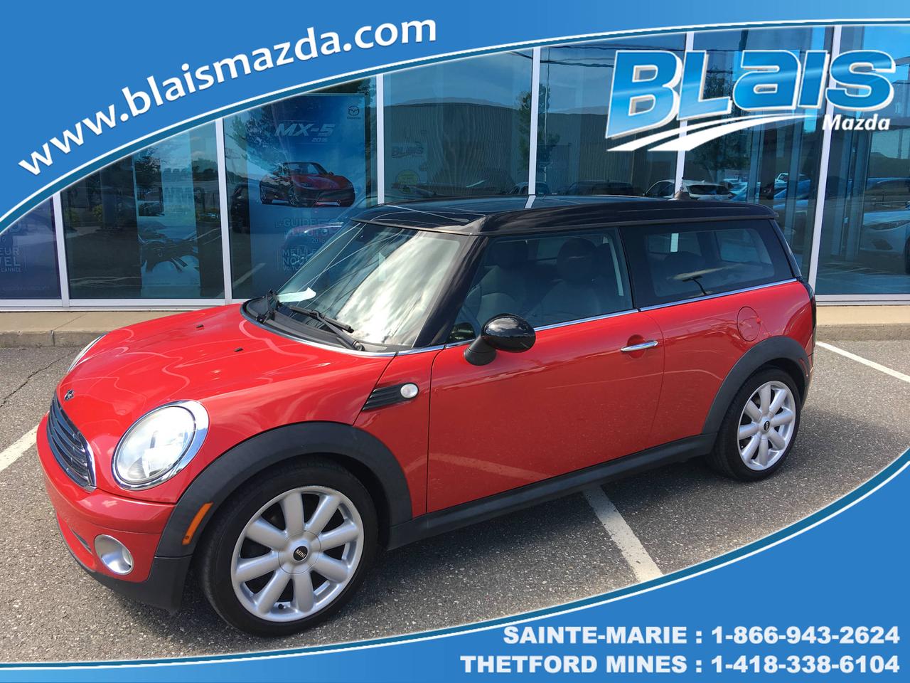 <a href=https://www.blaismazda.com/occasion/Mini-Cooper_Clubman-2009.html>https://www.blaismazda.com/occasion/Mini-Cooper_Clubman-2009.html</a>

Blais Mazda est reconnu pour la qualité et linspection minutieuse de ses véhicules.
Nous offrons un inventaire très varié pour tout les budgets à des taux de financement très avantageux.  
Nous sommes toujours à la recherche de véhicules doccasion, de toutes marques et modèles, passez nous voir pour une évaluation gratuite de votre véhicule.