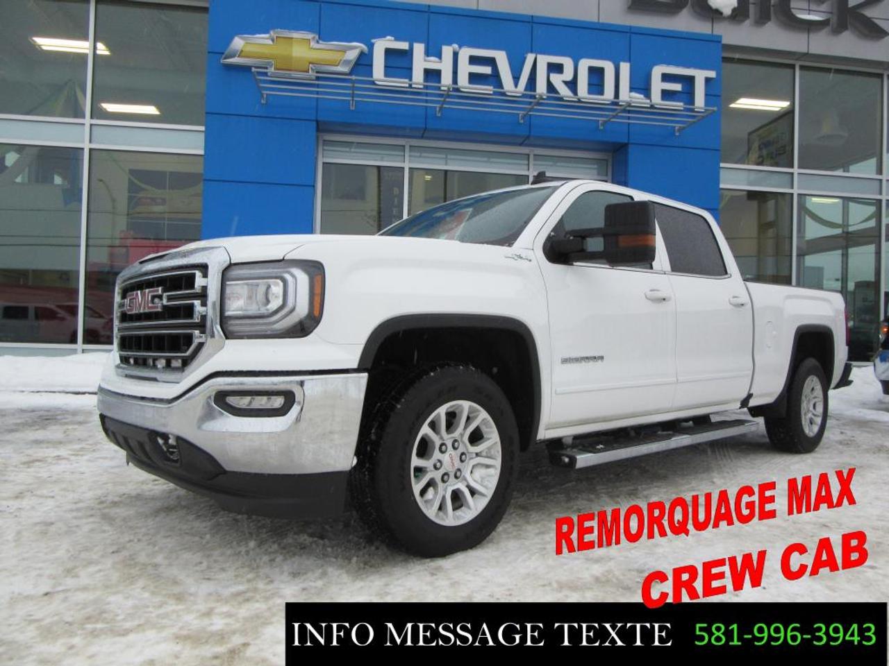 <a href=https://www.drouinetfreres.com/occasion/GMC-Sierra_1500-2016.html>https://www.drouinetfreres.com/occasion/GMC-Sierra_1500-2016.html</a>

REMORQUAGE MAX DE 10 900LBS (NHT) 3.73, CREW CAB, VÉHICULE INSPECTÉ ET CERTIFIÉ, GARANTIE GM JUSQUAU 16 SEPTEMBRE 2021, FINANCEMENT SUR PLACE AVEC TAUX TRES AVANTAGEUX. Contactez-nous par MESSAGE TEXTE au 581-996-3943, pour plus dinformation.