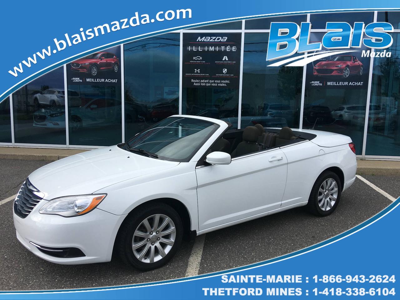 <a href=https://www.blaismazda.com/occasion/Chrysler-200-2012.html>https://www.blaismazda.com/occasion/Chrysler-200-2012.html</a>

Blais Mazda est reconnu pour la qualité et linspection minutieuse de ses véhicules.
Nous offrons un inventaire très varié pour tout les budgets à des taux de financement très avantageux.  
Nous sommes toujours à la recherche de véhicules doccasion, de toutes marques et modèles, passez nous voir pour une évaluation gratuite de votre véhicule.