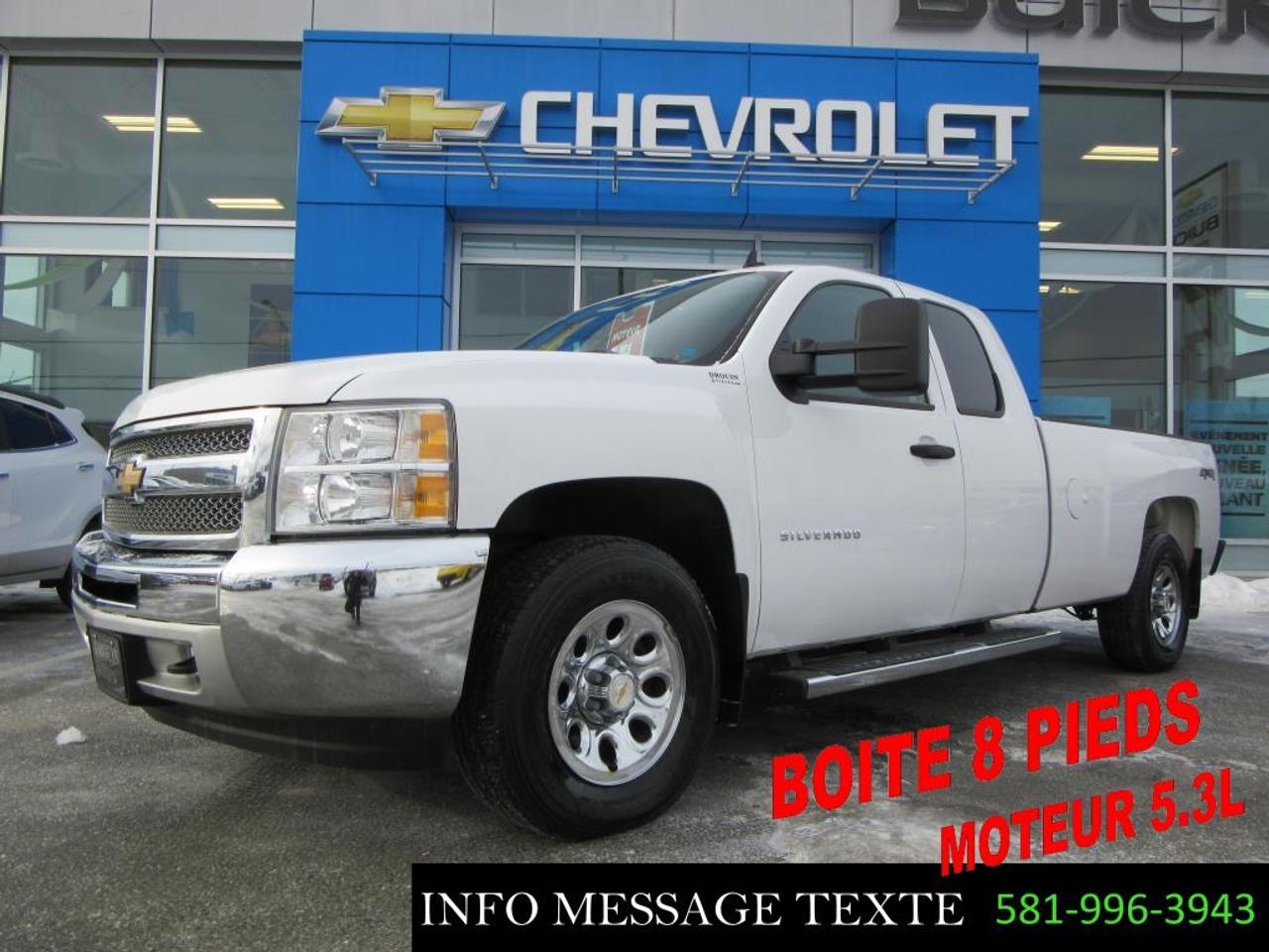 <a href=https://www.drouinetfreres.com/occasion/Chevrolet-Silverado_1500-2013.html>https://www.drouinetfreres.com/occasion/Chevrolet-Silverado_1500-2013.html</a>

BOITE 8 PIEDS 5.3L, 4x4, VÉHICULE INSPECTÉ ET CERTIFIÉ, GARANTIE GM JUSQUAU 19 DECEMBRE 2017, FINANCEMENT SUR PLACE AVEC TAUX TRES AVANTAGEUX. Contactez-nous par MESSAGE TEXTE au 581-996-3943, pour plus dinformation.