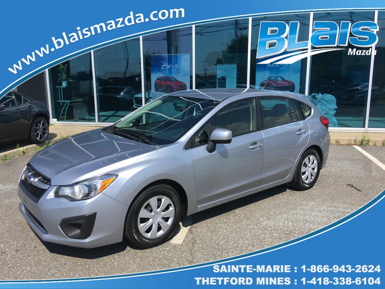 <a href=https://www.blaismazda.com/occasion/Subaru-Impreza-2013.html>https://www.blaismazda.com/occasion/Subaru-Impreza-2013.html</a>

Blais Mazda est reconnu pour la qualité et linspection minutieuse de ses véhicules.
Nous offrons un inventaire très varié pour tout les budgets à des taux de financement très avantageux.  
Nous sommes toujours à la recherche de véhicules doccasion, de toutes marques et modèles, passez nous voir pour une évaluation gratuite de votre véhicule.