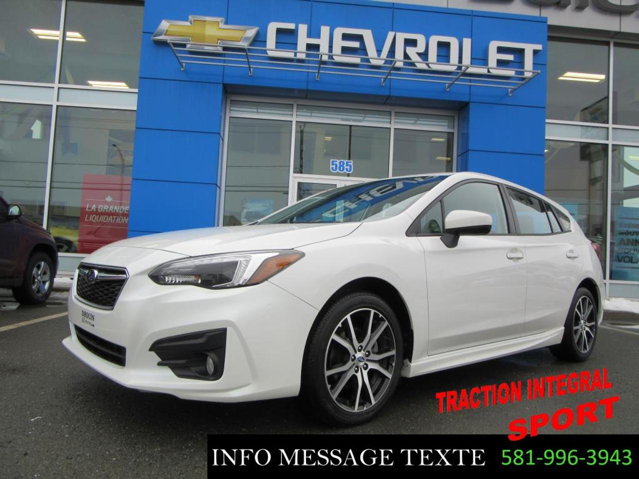 <a href=https://www.drouinetfreres.com/occasion/Subaru-Impreza-2017.html>https://www.drouinetfreres.com/occasion/Subaru-Impreza-2017.html</a>

SPORT, TOIT OUVRANT, PNEUS HIVER ET ETE INCLUS, VÉHICULE INSPECTÉ ET CERTIFIÉ, GARANTIE SUBARU JUSQUAU 5 MAI 2022, FINANCEMENT SUR PLACE AVEC TAUX TRES AVANTAGEUX. Contactez-nous par MESSAGE TEXTE au 581-996-3943, pour plus dinformation.