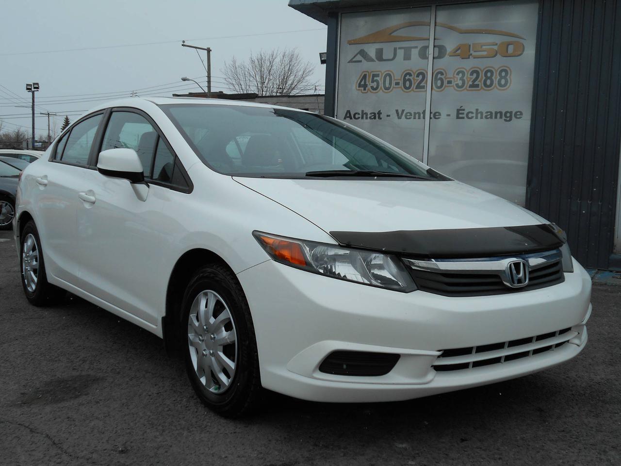 <a href=https://www.auto450.com/occasion/Honda-Civic-2012.html>https://www.auto450.com/occasion/Honda-Civic-2012.html</a>

HONDA CIVIC EX 2012 *** TOIT OUVRANT, AIR CLIMATISÉ *** 


FINANCEMENT BANCAIRE ET MAISON 100% APPROUVÉ*** OUVERT 7 JOURS/5 SOIRS SEMAINE*** ***450-626-3288***
******************************************************************

HONDA CIVIC EX 2012
167 000 KILOMÈTRES
TRANSMISSION MANUELLE 
MOTEUR 1.8 LITRES, 4 CYLINDRES
AIR CLIMATISÉ
VITRES ÉLECTRIQUES
MIROIRS ÉLECTRIQUES
PORTES ÉLECTRIQUES
COMMANDE AUDIO AU VOLANT
GROUPE ÉLECTRIQUE 
TOIT OUVRANT
BLUETHOOTH
RÉGULATEUR DE VITESSE
MODE ÉCONOMIQUE
DÉFLECTEUR AVANT
CONTROLE DE TRACTION
TOUT ÉQUIPÉ
***TRÈS ÉCONOMIQUE, FIABLE ET PROPRE***

*** MEMBRE AMVOQ *** 


******************************************************************
***FINANCEMENT BANCAIRE ET MAISON 100% APPROUVÉ ET GARANTIE PROLONGÉE DISPONIBLE***
******************************************************************


AUTO 450*** 950 boulevard ste-foy à longueuil,québec, J4K 1V9 ***450-626-3288 ***facebook (auto 450)***par courriel au : info@auto450.com***financement: 1ere, 2e et 3e chance au crédit et garantie disponible***plusieurs autres véhicules de disponible***ouvert 7 jours sur 7***lundi au vendredi de 9h à 20h et samedi et dimanche de 10h à 16h** *Bien que nous nous efforcions autant que possible dassurer lexactitude de ces données, nous ne sommes pas responsables de toute erreur ou omission contenue dans cette page.**
HONDA TOYOTA BMW AUDI VOLKSWAGEN TURBO MERCEDES NISSAN GM PICKUP RAM 1500
F150 JEEP FORD DODGE CHRYSLER PRET RABAIS CRÉDIT ÉCHANGE UBER



MOT CLEFS; HONDA TOYOTA BMW AUDI VOLKSWAGEN TURBO MERCEDES NISSAN GM PICKUP RAM 1500 F150 JEEP FORD DODGE CHRYSLER PRET RABAIS CRÉDIT ÉCHANGE EXPORT EXPORTATION BAS KILOMÉTRAGE 1 SEUL PROPRIO CARPROOF JAMAIS ACCIDENTÉ SPORT TURBO PERFORMANCE 4X4 LIQUIDATION CERTIFIÉ TAXI UBER AUTO450 ZONE LONGUEUIL ST-HBERT BROSSARD MONTREAL BOUCHERVILLE INSPECTION BAS PRIX