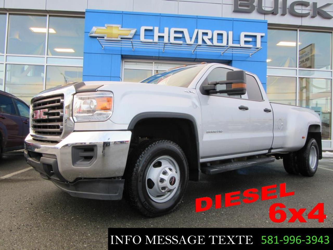 <a href=https://www.drouinetfreres.com/occasion/GMC-Sierra_3500-2016.html>https://www.drouinetfreres.com/occasion/GMC-Sierra_3500-2016.html</a>

DOUBLE ROUE 6x4, DIESEL, BOITE 8 PIEDS, RARE, VÉHICULE INSPECTÉ ET CERTIFIÉ, GARANTIE GM JUSQUAU 15 JUILLET 2021, FINANCEMENT SUR PLACE AVEC TAUX TRES AVANTAGEUX. Contactez-nous par MESSAGE TEXTE au 581-996-3943, pour plus dinformation.