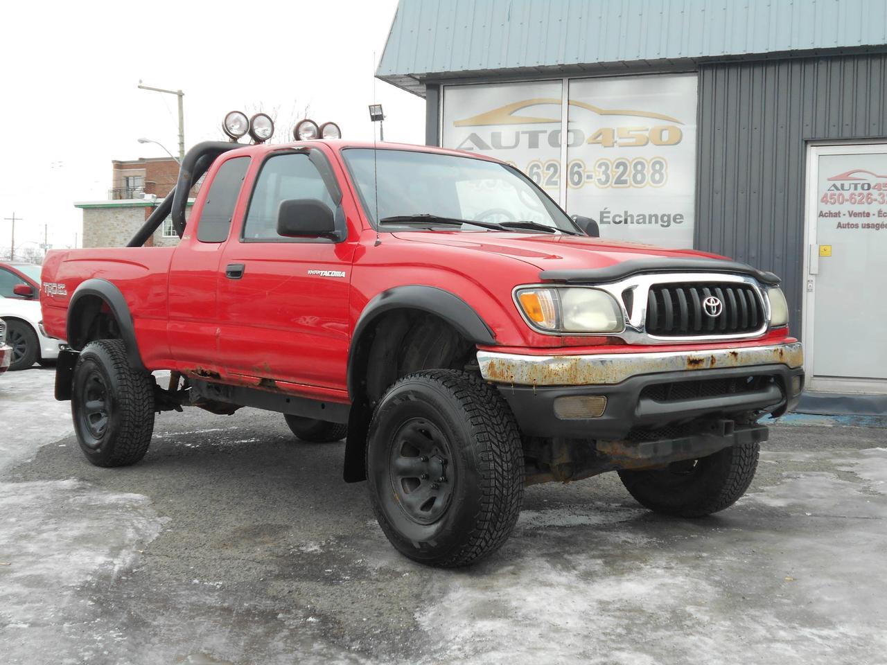 <a href=https://www.auto450.com/occasion/Toyota-Tacoma-2004.html>https://www.auto450.com/occasion/Toyota-Tacoma-2004.html</a>

TOYOTA TACOMA 2004 ***FIABLE 4X4***

FINANCEMENT BANCAIRE ET MAISON 100% APPROUVÉ*** OUVERT 7 JOURS/5 SOIRS SEMAINE*** 450-626-3288

TOYOTA TACOMA ***2004*** 
TRANSMISSION AUTOMATIQUE
MOTEUR 6 CYLINDRES DE 3.4 LITRES
4 PASSAGERS
TRÈS FIABLE!!! 
AIR CLIMATISÉ
VITRES, MIROIRS ET PORTES ÉLECTRIQUES
RÉGULATEUR DE VITESSE
PNEUS DHIVER

***FINANCEMENT BANCAIRE ET MAISON 100% APPROUVÉ ET GARANTIE PROLONGÉE DISPONIBLE***

AUTO 450*** 950 boulevard ste-foy à longueuil,québec, J4K 1V9 ***450-626-3288 ***facebook (auto 450)***par courriel au : info@auto450.com***financement: 1ere, 2e et 3e chance au crédit et garantie disponible***plusieurs autres véhicules de disponible***ouvert 7 jours sur 7***lundi au vendredi de 10h à 20h et samedi et dimanche de 10h à 16h** **Bien que nous nous efforcions autant que possible dassurer lexactitude de ces données, nous ne sommes pas responsables de toute erreur ou omission contenue dans cette page.**

MOT CLEFS; HONDA TOYOTA BMW AUDI VOLKSWAGEN TURBO MERCEDES NISSAN GM PICKUP RAM 1500 F150 JEEP FORD DODGE CHRYSLER PRET RABAIS CRÉDIT ÉCHANGE EXPORT EXPORTATION BAS KILOMÉTRAGE 1 SEUL PROPRIO CARPROOF JAMAIS ACCIDENTÉ SPORT TURBO PERFORMANCE 4X4 LIQUIDATION CERTIFIÉ TAXI UBER AUTO450 ZONE LONGUEUIL ST-HBERT BROSSARD MONTREAL BOUCHERVILLE INSPECTION BAS PRIX
