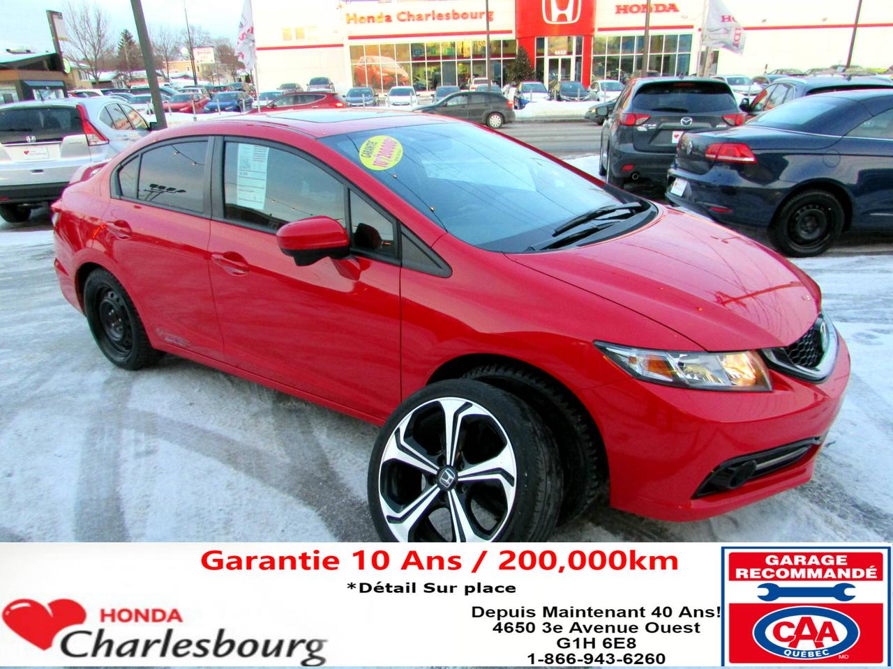 <a href=https://www.hondacharlesbourg.com/occasion/Honda-Civic-2014.html>https://www.hondacharlesbourg.com/occasion/Honda-Civic-2014.html</a>

WOW! 
SEULEMENT 35 961 KM!! 
UN SEUL PROPRIÉTAIRE AVEC AUCUNE ACCIDENT! 
CARPROOF DISPONIBLE.
INTÉRIEUR NOIR ET ROUGE ! 
TOUT ÉQUIPÉ , GPS, GROUPE ÉLECTRIQUES, BLUETOOTH, 8 ROUES 8 PNEUS ! 
À VOIR !!! 
GARANTIE 10 ANS 200,000 KM!