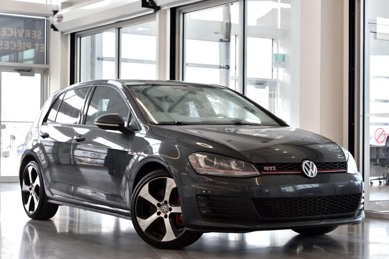 <a href=https://www.vaudreuilvolkswagen.com/occasion/Volkswagen-Golf_GTI-2015.html>https://www.vaudreuilvolkswagen.com/occasion/Volkswagen-Golf_GTI-2015.html</a>

Autobahn avec ensemble performance incluant 10CH supplémentaires, verrouillage de différentiel avant, Dynamic Chassis Control. Ensemble cuir, climatisation bi-zones, roues 18, Bluetooth, système audio Fender avec subwoofer, intérieur en cuir, bancs chauffants, commandes aux volants, éclairage dambiance, lumières xénon directionnelles avec LED, roues en alliage, régulateur de vitesse. Retour de location, jamais accidenté.    Possibilité dextension de 2 ans ou 40 000 kms de la garantie dorigine avec la certification supérieure Volkswagen    Aucunes obligations bancaires, aucuns frais cachés    Mise en service : 2 mars 2015    Bienvenue chez Vaudreuil Volkswagen!