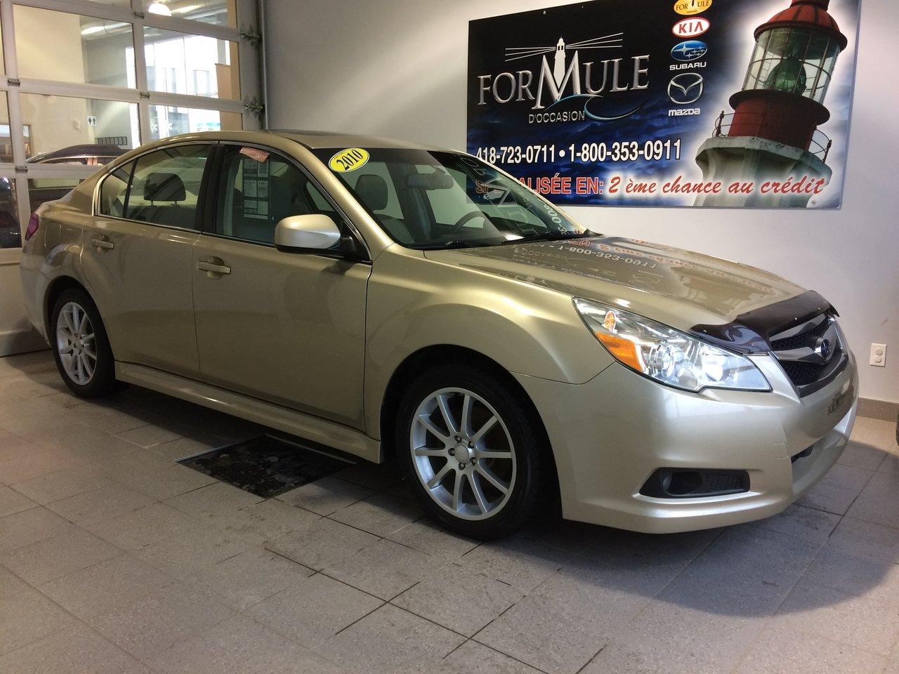 <a href=https://www.autoaubaine.com/Subaru-Legacy-c6965230.html>https://www.autoaubaine.com/Subaru-Legacy-c6965230.html</a>

Subaru Legacy Limited Pwr Moon 2010\n\nRégulateur de vitesse, Toit ouvrant, Freins ABS, Contrôle de stabilité, Lecteur CD, Chargeur de CD, Lecteur MP3, Portes électriques, Sièges électriques, Vitres électriques, Air climatisé, Intérieur en cuir, Commandes audio au volant, Sièges chauffants, Volant ajustable, Moonroof, Tapis protecteurs, Radio AM/FM, Volant gainé de cuir, Phares automatiques, Direction assistée, Rétroviseurs chauffants, Miroir vanité conducteur illuminé, Verrouillage sans clé, Sièges chauffants - Avant, Antipatinage, Verrous de sécurité pour enfants, Système de surveillance de la pression des pneus, Sièges baquets, Prise Auxiliaire, Siège électrique avant - Conducteur, Technologie Bluetooth intégrée, Climatiseur automatique, Aluminium\n\nPOUR LE PLUS GRAND CHOIX À UN SEUL ENDROIT, LE MEGA CENTRE DE LUSAGÉ DANS LEST DU QUÉBEC. COUVRANT LA GRANDE RÉGION DE RIMOUSKI, MATANE, MONT-JOLI, RIVIÈRE-DU-LOUP, STE-ANNE DES MONTS, MATAPÉDIA,GASPÉSIE... CONTACTEZ-NOUS SANS FRAIS AU 1-877-864-3666 LIVRAISON PARTOUT AU QUÉBEC.