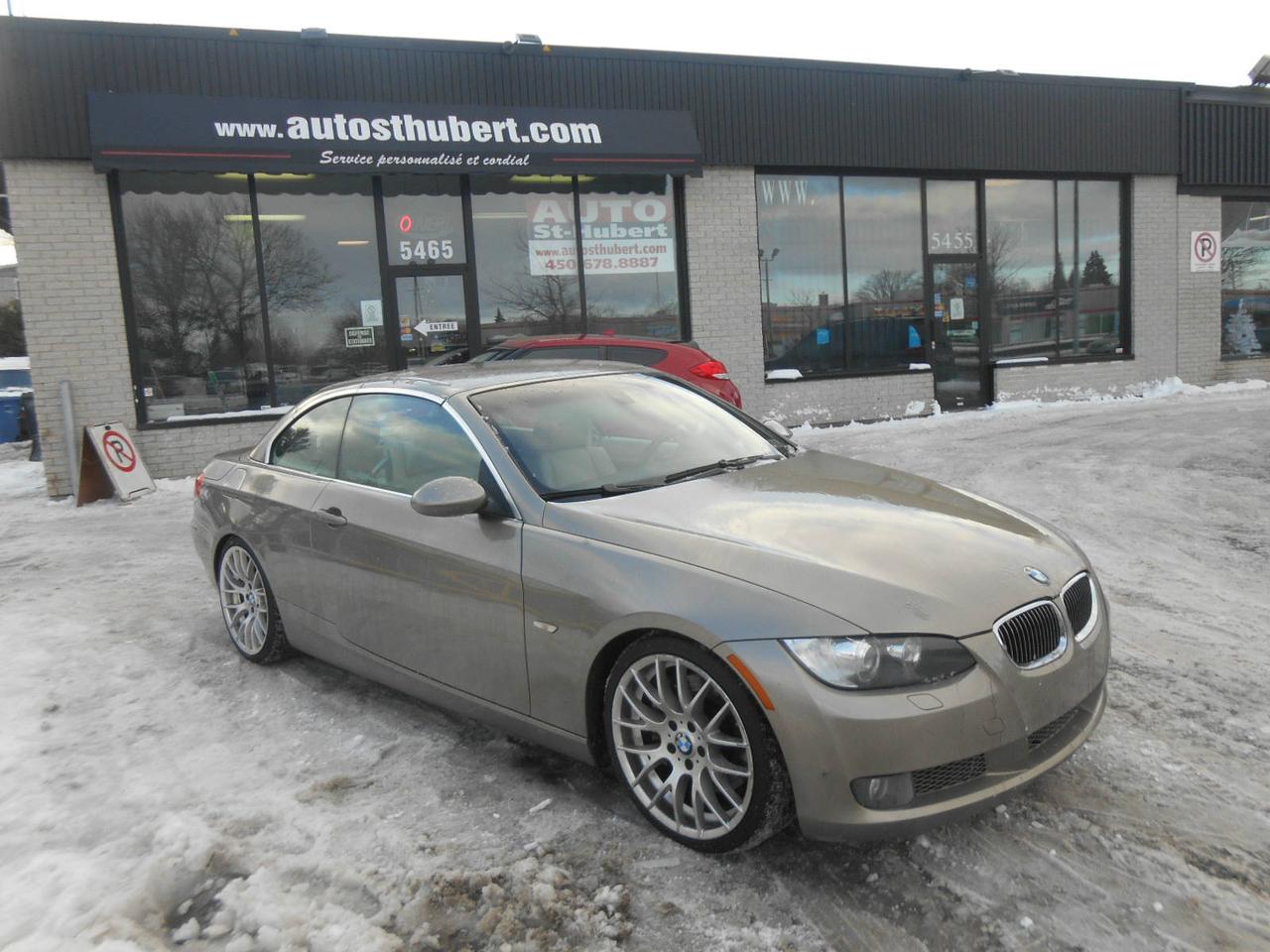 <a href=https://www.autoaubaine.com/BMW-335-c6912628.html>https://www.autoaubaine.com/BMW-335-c6912628.html</a>

***SPECIAL FIN DE SAISON*** VÉHICULE SITUÉ AU 5465 BOUL. COUSINEAU, SAINT-HUBERT, J3Y 3L1 450-678-8887 FINANCEMENT DISPONIBLE. BMW SERIE3 335I CONVERTIBLE A TOIT RIGIDE, 159 000 KM CERTIFIÉ, MOTEUR 6 CYLINDRES TWIN TURBO PUISSANT ET ROBUSTE. VÉHICULE CONVERTIBLE A TOIT DURE LUXUEUX TOUT ÉQUIPÉ AVEC GROUPE ÉLECTRIQUES COMPLET, AIR CLIMATISÉ ET CHAUFFAGE AUTOMATIQUE A DEUX ZONES, INTÉRIEUR EN CUIR BEIGE, CRUISE CONTROL, VOLANT MULTIFONCTIONS ET INCLINABLE, BLUETOOTH, RADIO AM/FM/CD, SIÈGES AVANTS CHAUFFANTS ET A RÉGLAGE ÉLECTRIQUE AVEC MÉMOIRE DE POSITION, ORDINATEUR DE BORD, CLÉ INTELLIGENTE, DÉMARRAGE PUSH-BUTTON, BIEN CHAUSSÉ SUR 4 BONS PNEUS MONTÉS SUR MAGS DORIGINE , PHARES ANTIBROUILLARD, VITRES TEINTÉS ET BIEN PLUS!! 
PROFITEZ DE NOTRE FINANCEMENT CLÉ EN MAIN AVEC UN TAUX À PARTIR DE 4.9%. FINANCEMENT MAISON DISPONIBLE APPROUVÉ A 100%, AUCUN CAS REFUSÉ! NOUS OFFRONS LES MEILLEURS PRODUITS DE FINANCEMENT, NOUS AVONS UN APPROVISIONNEMENT EXCLUSIF AUPRÈS DES CONCESSIONNAIRES ET NOUS OFFRONS LES MEILLEURS PRIX DU MARCHÉ ! OUVERT 7 JOURS SEMAINE. POSSIBILITÉ dÉCHANGE ET PLUS ENCORE ! FINANCEMENT 1RE 2E ET 3E CHANCE AU CRÉDIT WWW.AUTOSTHUBERT.COM POUR VOIR TOUS LES VÉHICULES EN INVENTAIRE. 2 CONCESSIONNAIRES SUR LA RIVE-SUD DE MONTREAL EL X42260
