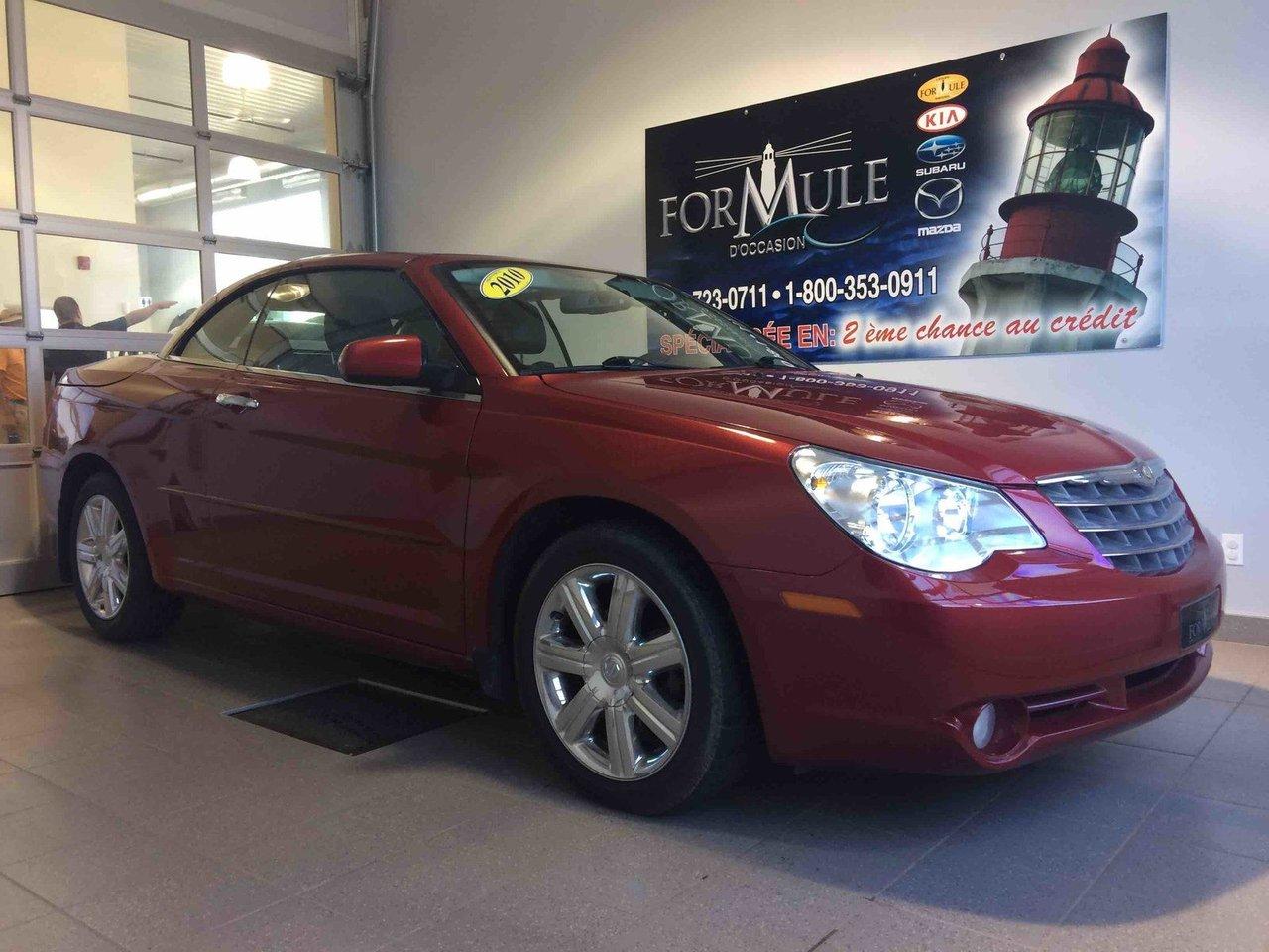 <a href=https://www.autoaubaine.com/Chrysler-Sebring-c7019009.html>https://www.autoaubaine.com/Chrysler-Sebring-c7019009.html</a>

Chrysler Sebring Limited 2010\n\nRégulateur de vitesse, Essuie-glaces intermittents, Anti-démarreur, Freins ABS, Contrôle de stabilité, Coussin gonflable conducteur, Coussins gonflables latéraux, Démarreur à distance, Lecteur CD, Chargeur de CD, Lecteur MP3, Portes électriques, Vitres électriques, Décapotable, Air climatisé, Intérieur en cuir, Volant ajustable, Tapis protecteurs, Phares automatiques, Rétroviseur électrique, Direction assistée, Rétroviseurs chauffants, Siège à réglage électrique, Siège conducteur - soutien lombaire, Freins à disque, Sièges chauffants - Avant, Antipatinage, Phares antibrouillards, Système de surveillance de la pression des pneus, Sièges baquets, Technologie Bluetooth intégrée, Cache bagages, Rétroviseur à atténuation automatique, Aluminium, Climatisation\n\nPOUR LE PLUS GRAND CHOIX À UN SEUL ENDROIT, LE MEGA CENTRE DE LUSAGÉ DANS LEST DU QUÉBEC. COUVRANT LA GRANDE RÉGION DE RIMOUSKI, MATANE, MONT-JOLI, RIVIÈRE-DU-LOUP, STE-ANNE DES MONTS, MATAPÉDIA,GASPÉSIE... CONTACTEZ-NOUS SANS FRAIS AU 1-877-864-3666 LIVRAISON PARTOUT AU QUÉBEC.
