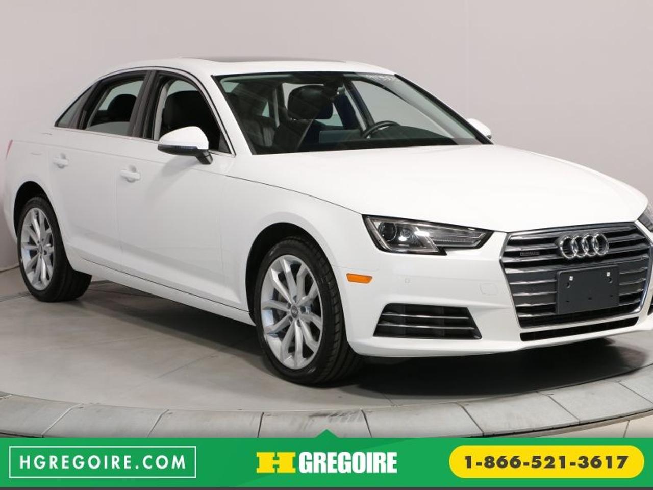 <a href=https://www.autoaubaine.com/Audi-A4-c6903952.html>https://www.autoaubaine.com/Audi-A4-c6903952.html</a>

Audi A4 Progressiv Quattro Camera Recul Toit Cuir Nav Mags 2017

Toit ouvrant, Freins ABS, Lecteur MP3, Miroirs chauffants, Volant ajustable, Radio satellite, Ordinateur de bord, Volant gain de cuir, Antipatinage, Phares antibrouillards, Climatisation

ECONOMISER 10 005$! BAS KILOMÉTRAGE, JAMAIS ACCIDENTÉ, Camera de recul, Systeme de navigation, Bluetooth, Aucun frais caché, Taux dintérêt imbattable! Ouvert 7 jours. Inspection en plus de 125 points et rigoureux processus de remise à neuf. Satisfaction garantie de 3 jours ou argent remis et privilège déchange 30 jours. Obtenez le meilleur taux de financement et même une 2e ou 3e chance au crédit. Pour plus dinformation sur cette voiture et pour obtenir le rapport dhistorique CarProof gratuitement, visitez https://www.hgregoire.com/fr-stk/913505. *Prix du manufacturier neuf (47 000$)