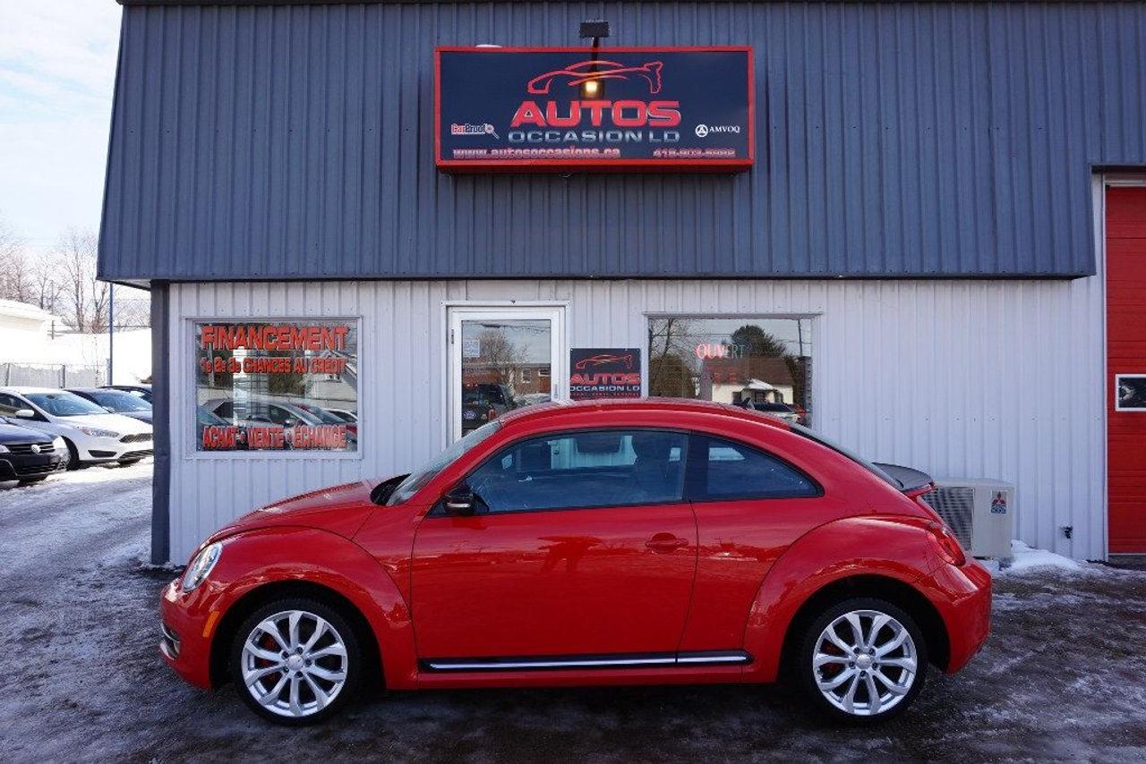 <a href=https://www.autosoccasions.ca/occasion/Volkswagen-Beetle-2013.html>https://www.autosoccasions.ca/occasion/Volkswagen-Beetle-2013.html</a>

VOLKSWAGEN BEETLE 2013 Édition SPORTLINE 4cyl 2.0 Litres TSI TURBO 200 Hp -- TRANSMISSION AUTOMATIQUE DSG 6 RAPPORTS Avec Paddle Shift Volant -- AVEC SEULEMENT 39 700 KM CERTIFIÉ VOLKSWAGEN / TRÈS BAS KILOMÉTRAGE CERTIFIÉ : VÉHICULE ACHETER EN 2015 CHEZ VOLKSWAGEN / 1 SEUL PROPRIÉTAIRE : BALANCE GARANTIE VOLKS / 4 CYLINDRES 2.0 Litres TSI TURBO 200 Hp PUISSANT, DURABLE ET FIABILITÉ VOLKS RECONNU (RAPPORT CARPROOF DISPONIBLE) COULEUR EXTÉRIEUR ROUGE, INTÉRIEUR EN CUIR NOIR / SIÈGES CHAUFFANTS. INSPECTION COMPLÈTE INCLUSE -- ÉCHANGE ACCEPTÉ -- FINANCEMENT SUR PLACE À PARTIR 4.99 % -- BALANCE GARANTIE VOLKS : 5 ANS OU 100 000 KM GROUPE MOTOPROPULSEUR -- POSSIBILITÉ DE GARANTIE PROLONGÉE À PRIX IMBATTABLE Avec Caa et Groupe Ppp. ÉQUIPEMENT COMPLET SPORTLINE : AIR CLIMATISÉ - RÉGULATEUR DE VITESSES - AILERON - SIÈGES EN CUIR/CHAUFFANTS - GROUPES ÉLECTRIQUES COMPLETS - ENJOLIVEUR DE ROUES / PNEUS DHIVERS EXCELLENT - ORDINATEUR DE BORD - LECTEUR CD-Mp3 - BLUETOOTH/TÉLÉPHONE - PRISE AUXILIAIRE - VOLANT AJUSTABLE === POUR PLUS DINFORMATION DEMANDER (DAVID.LAMONTAGNE) 418-903-5882 // 418-931-4036 Cell === FINANCEMENT FACILE SUR PLACE 4.99 % NOUS SOMMES OUVERTS 6 JOURS : 2430 BOUL GUILLAUME-COUTURE, LÉVIS G6W-2R5 : AU PLAISIR DE VOUS SERVIR WWW.AUTOSOCCASIONS.CA