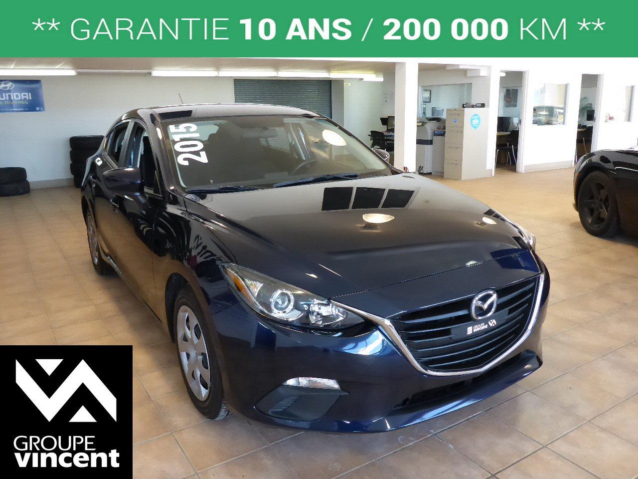 <a href=https://www.autoaubaine.com/Mazda-3-c6994398.html>https://www.autoaubaine.com/Mazda-3-c6994398.html</a>

Mazda 3 SPORT GX**D?MARRAGE PAR BOUTON POUSSOIR** ?conomique et pratique ! 2015Essuie-glaces intermittents, Essuie-glace arrière, Anti-démarreur, Freins ABS, Contrôle de stabilité, Coussin gonflable conducteur, Coussins gonflables latéraux, Lecteur CD, Lecteur MP3, Portes électriques, Vitres électriques, Commandes audio au volant, Sièges arrières rabattables, Volant ajustable, Enjoliveurs, Tapis protecteurs, Radio AM/FM, Phares automatiques, Rétroviseur électrique, Direction assistée, Télédéverrouillage, Banquette arrière divisé, Système d\alarme, Coussins gonflables arrière pour la tête, Sièges tissu, Démarrage sans clé, Freins à disque, Rétroviseurs électriques, Antipatinage, Verrous de sécurité pour enfants, Sièges baquets, Prise Auxiliaire, Technologie Bluetooth intégrée, Port USB, Cache bagages