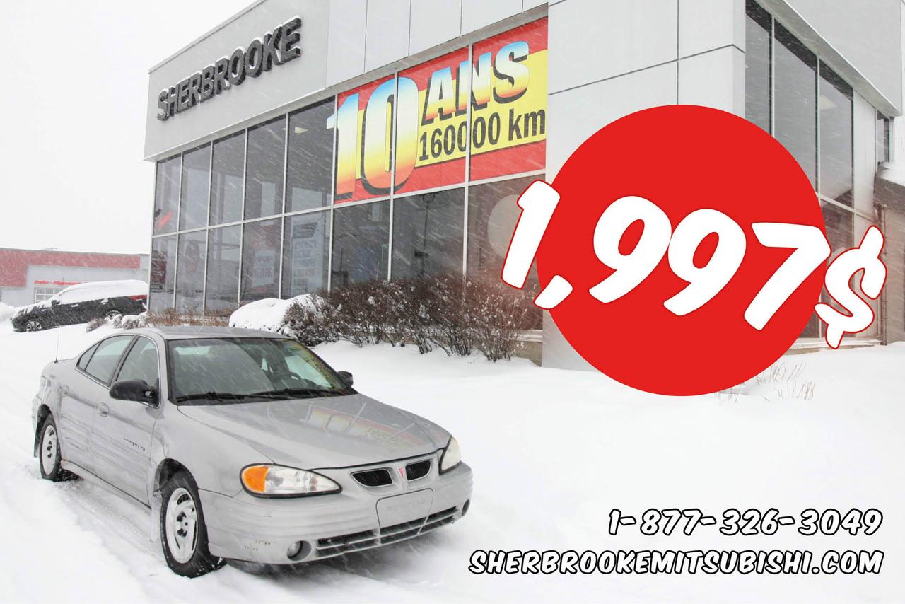 <a href=https://www.sherbrookemitsubishi.com/occasion/Pontiac-Grand_Am-2000.html>https://www.sherbrookemitsubishi.com/occasion/Pontiac-Grand_Am-2000.html</a>

**SEULEMENT 1,997$** Intérieur en tissus, Transmission automatique, Air climatisé, Dégivreur de lunette arrière, 4 portes, Coussins gonflables, Freins ABS, etc... À Voir!!

**1-877-326-3049**

Rapport dhistorique Carproof disponible.

Ouvert le samedi de 10h à 16h. 

Pour une expérience dachat et un service des plus agréable cest Sherbrooke Mitsubishi, membre de lÉquipe Précision Auto. Visiter notre site web sherbrookemitsubishi.com ou equipeprecisionauto.ca pour voir tout notre inventaire de véhicules usagés. Plus de 100 véhicules usagés de toute marque au même endroit.

Situé en Estrie à Sherbrooke et Magog, près de Granby et Bromont.

Venez voir notre inventaire nous achetons et vendons des voitures doccasions de toutes marque.

Informez-vous auprès de nos conseillés qualifiés pour connaitre nos Programmes de Financement EN LIGNE Avantageux!