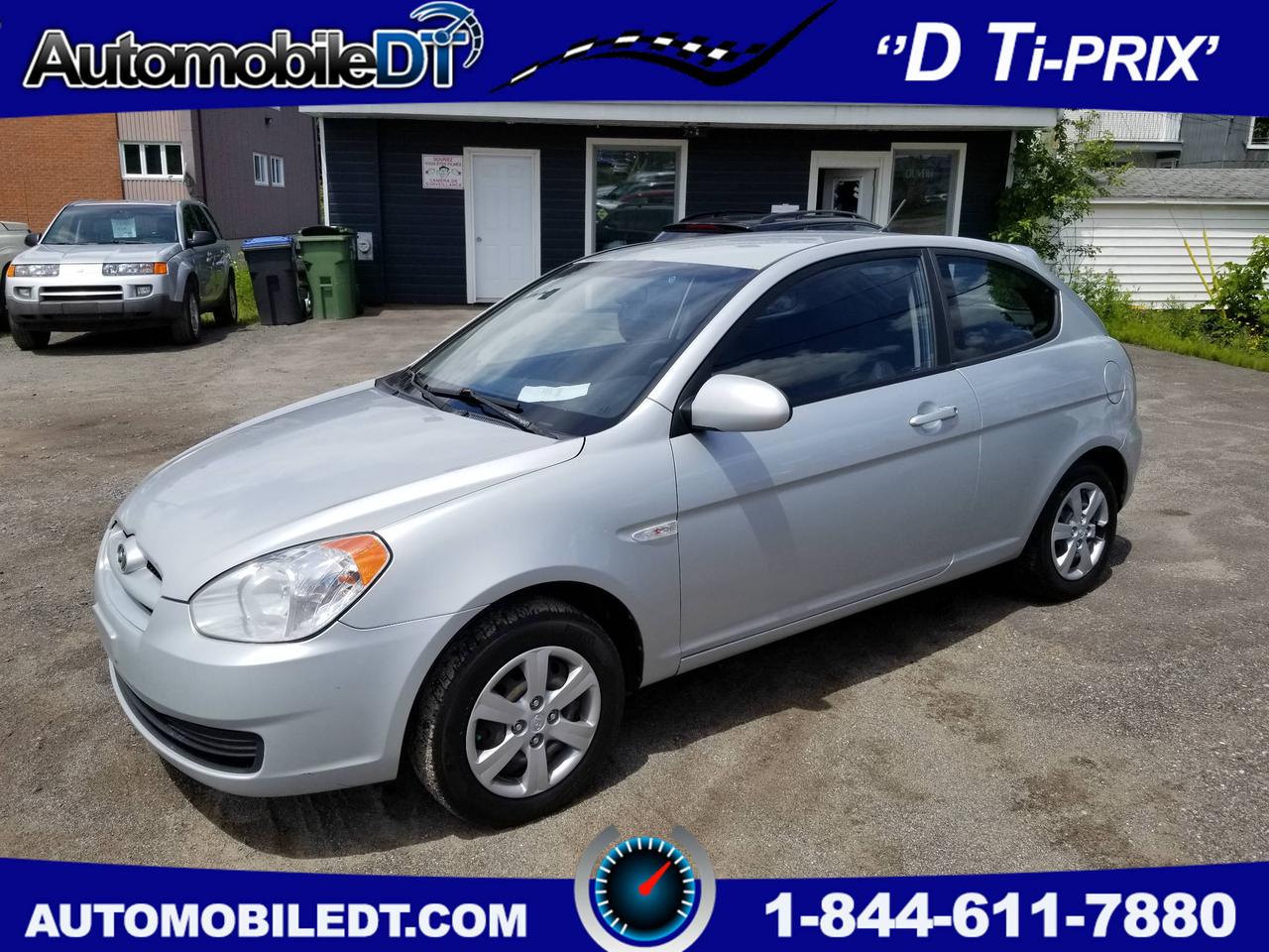 <a href=https://www.autoaubaine.com/Hyundai-Accent-c6858952.html>https://www.autoaubaine.com/Hyundai-Accent-c6858952.html</a>

Hyundai Accent 2009 manuel avec seulement 145100Km  beau ptit modèle très économique 1.6L ancien proprio femme millage certifié tous les papiers a lappuie! Timing B changé et dossier dentretien! Plusieurs autres véhicules compact et fiable de disponible!

Garantie 1mois/1700KM Groupes Motopropulseur!

Possibilité dune garantie de 1 an 15000km sur groupes motopropulseur  Ont reprends votre véhicules déchange! 

*Venez nous rencontrer!Plus de 30 véhicules à bas prix, nous nous spécialisons dans les moins de 5 000$. Situé à cinq minutes du pont de Québec, 1767 boulevard Guillaume-Couture anciennement de la rive sud à Saint-Romuald,Qc G6W 3P3. Nous sommes reconnus pour notre services après vente IMPECCABLE. Nous Sommes Membre AMVOQ!
 
Financement Accord D Accepté 36 mois 22$ par semaine Taxe et Transit inclus 0 COMPTANT * 7 jours 1-855-886-3602* Pour voir notre inventaire AutomobileDT.com Chez Automobile DT Toujours D Ti-prix!!